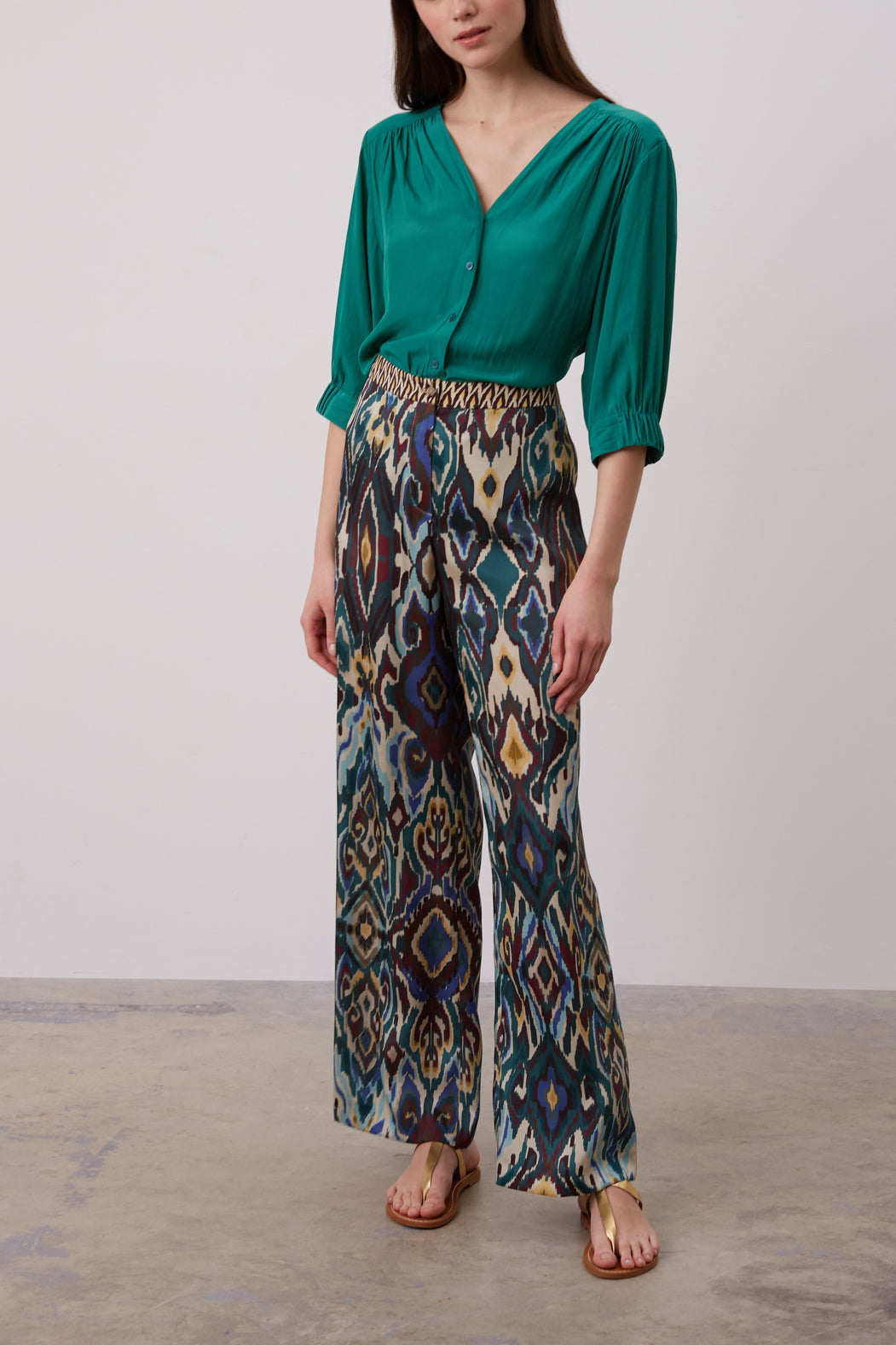 Pantalon large à motifs Ikat - ELEONA Faume - seconde main