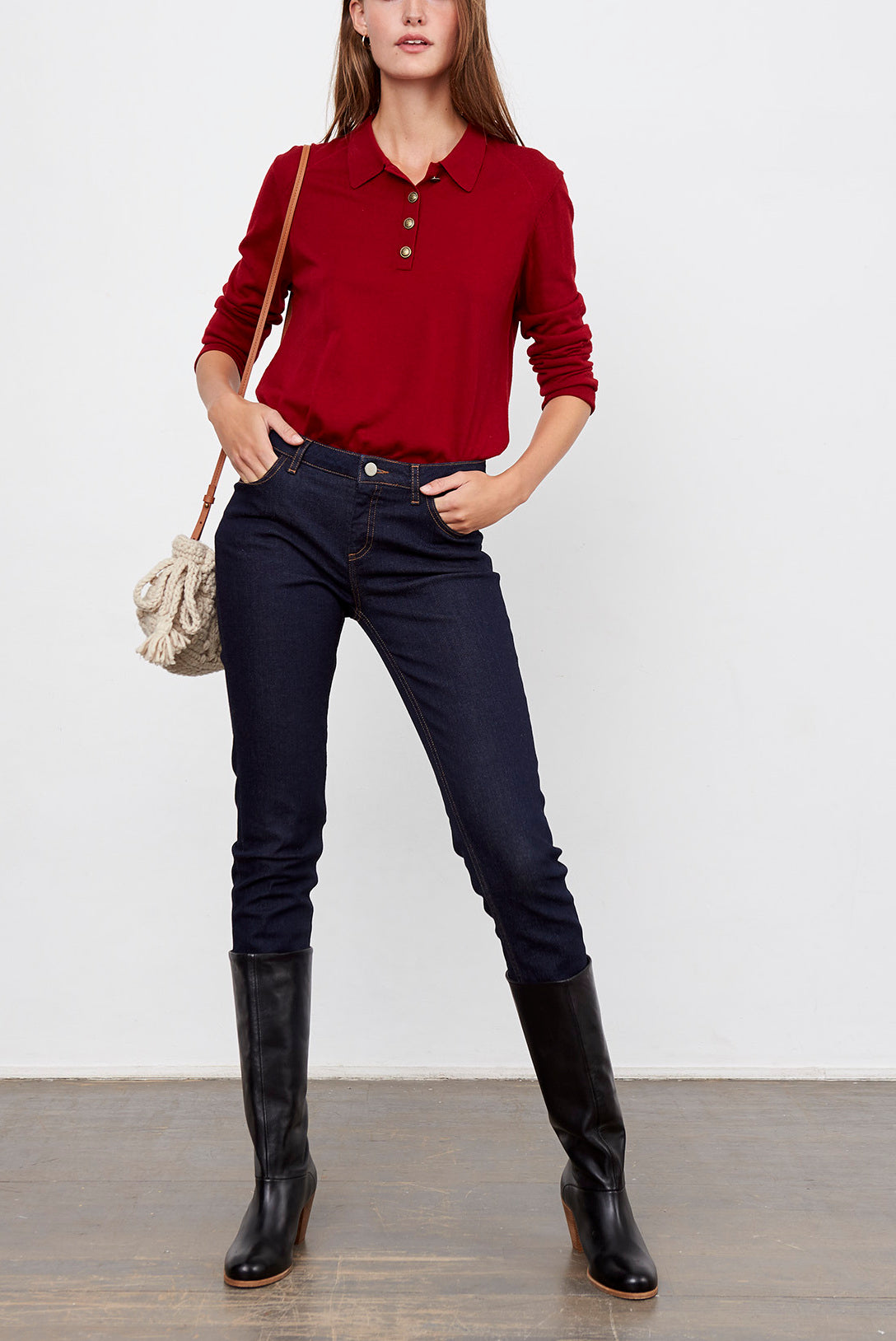 SACHA - Pull polo en laine et cachemire Faume - seconde main