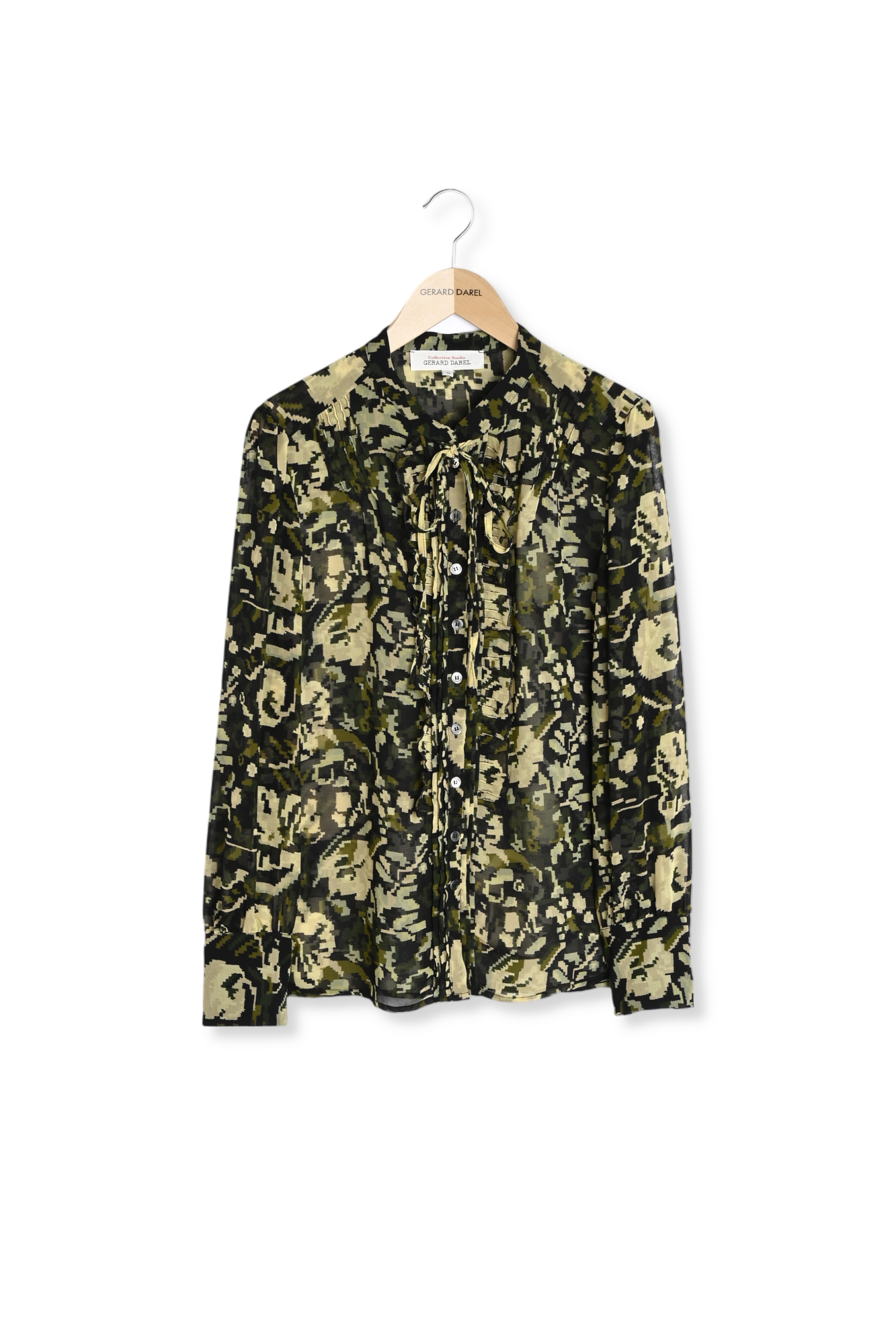 Chemise à volants en mousseline à motif ikat - CALICA Faume - seconde main