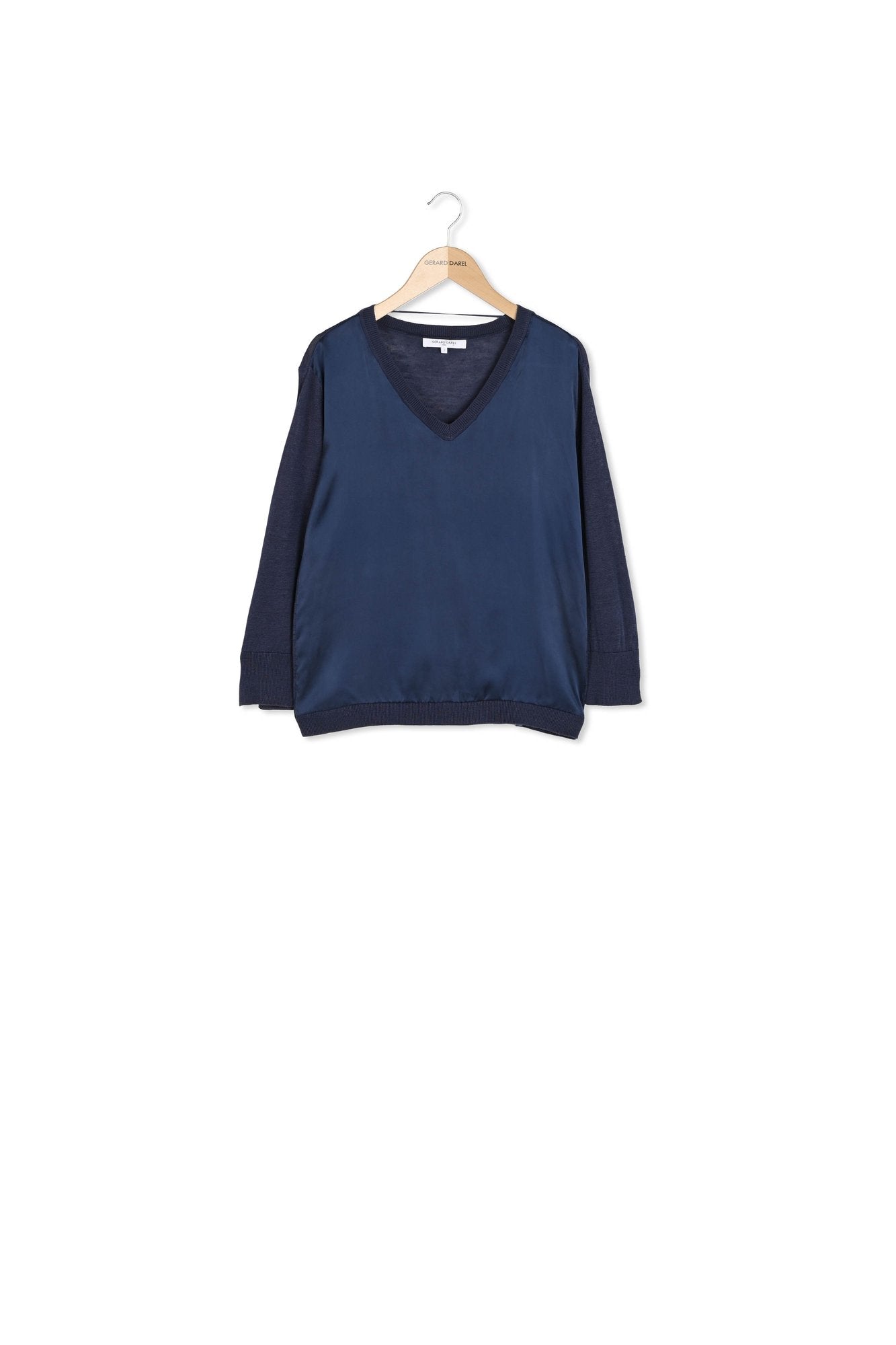 EVANNA - Pull V en lin et soie Faume - seconde main