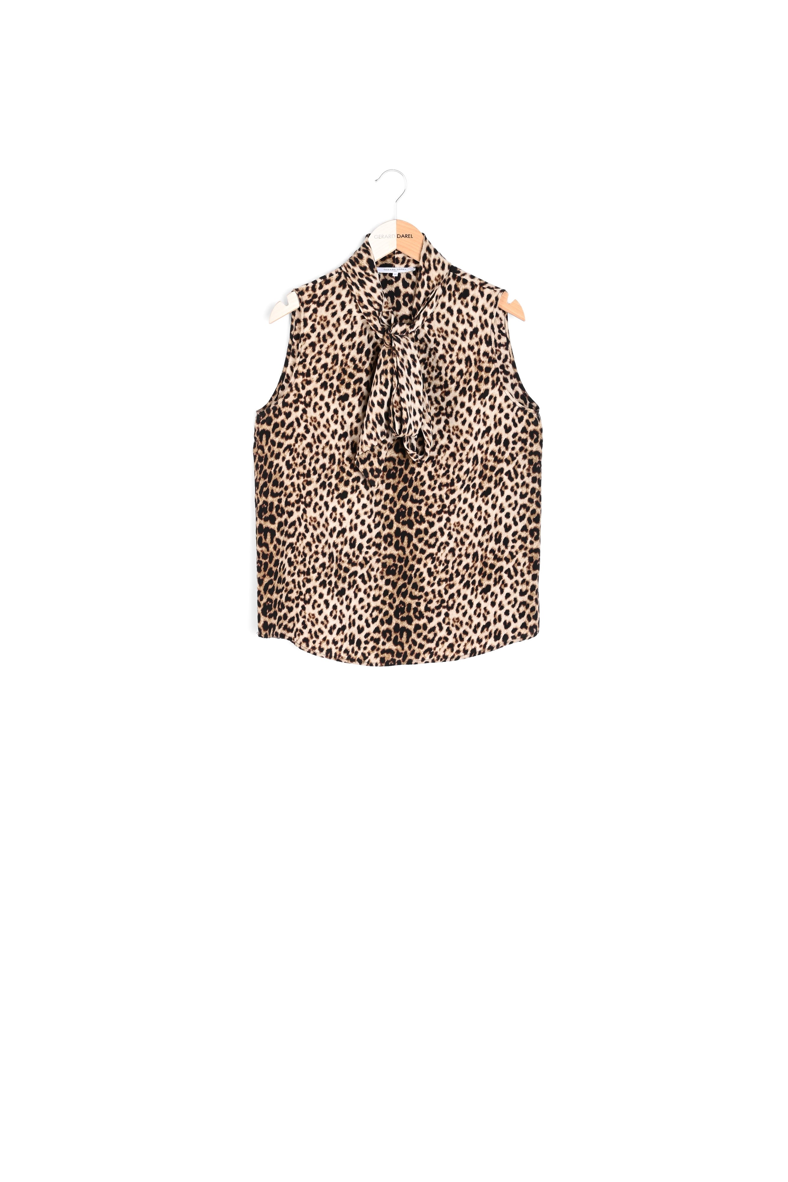 Azzura - Top sans manches à imprimé animalier en soie Faume - seconde main