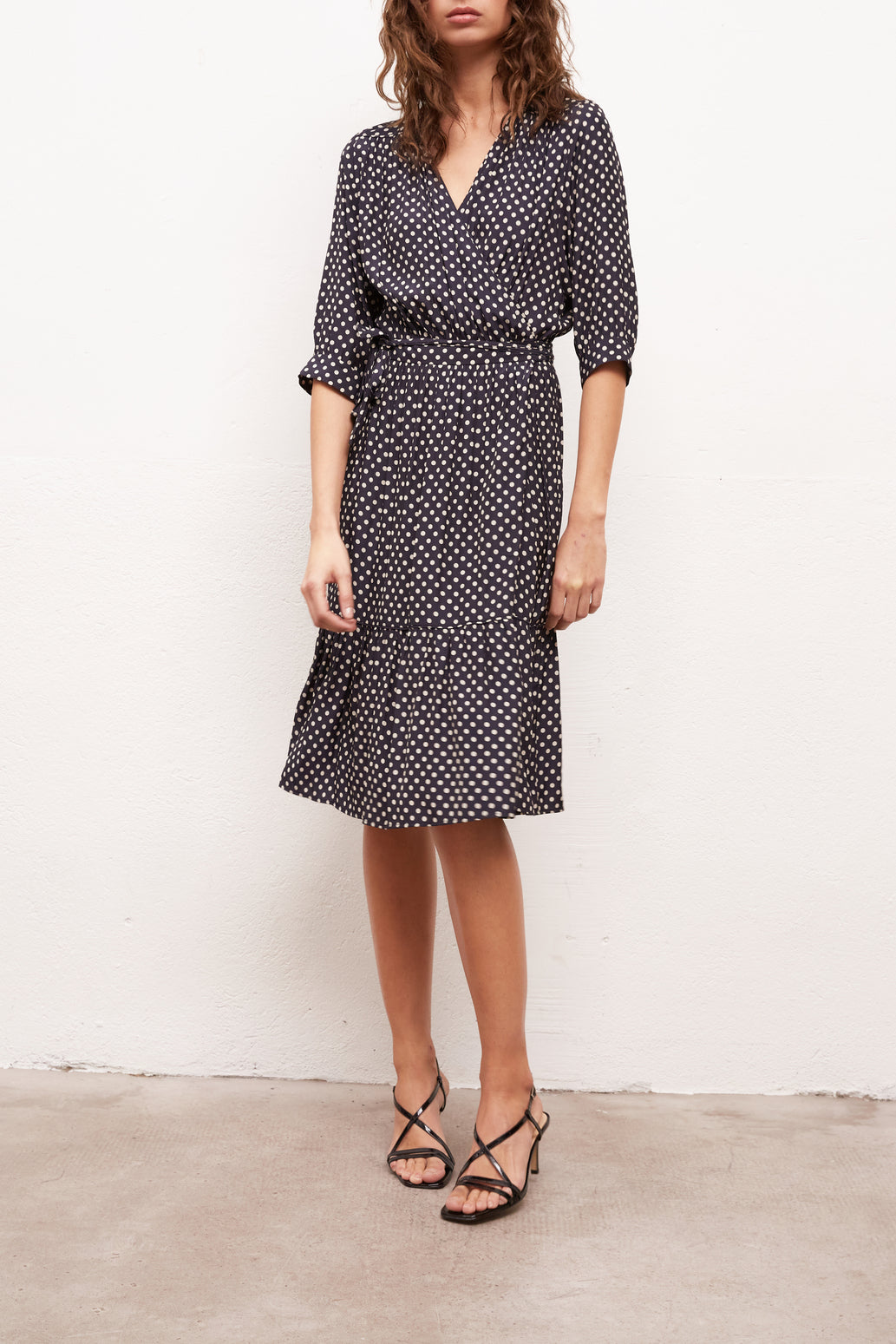 SASHA - Robe cache-c½ur à pois Faume - seconde main