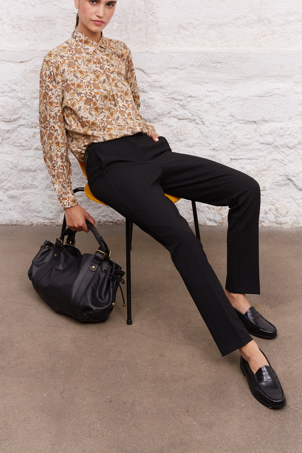 Pantalon droit avec ceinture fantaisie - ELSON Faume - seconde main