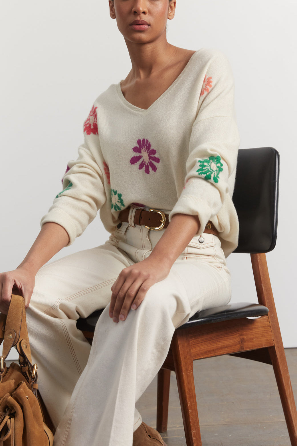 Pull cachemire à fleurs - LAYSSA Faume - seconde main