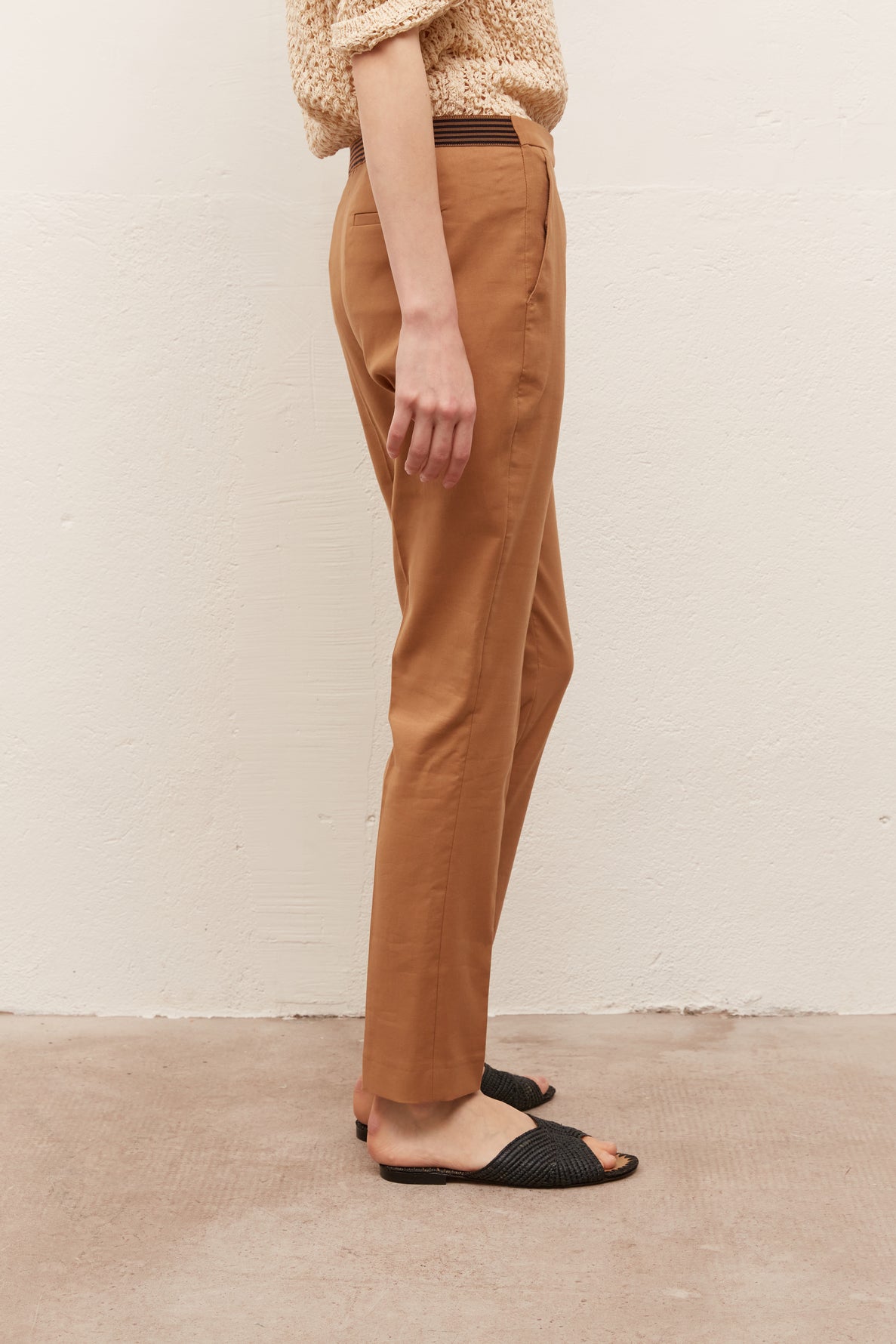 MANDY - Pantalon de tailleur 7/8 en coton Stretch Faume - seconde main