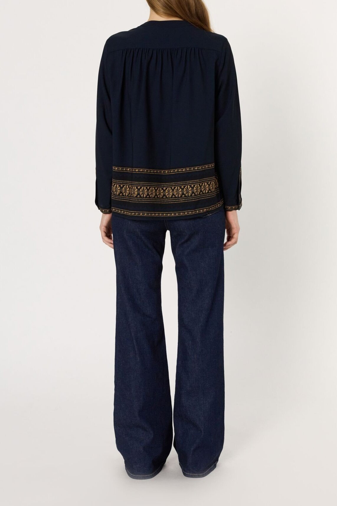 Blouse unie à frises - AURELIE Faume - seconde main