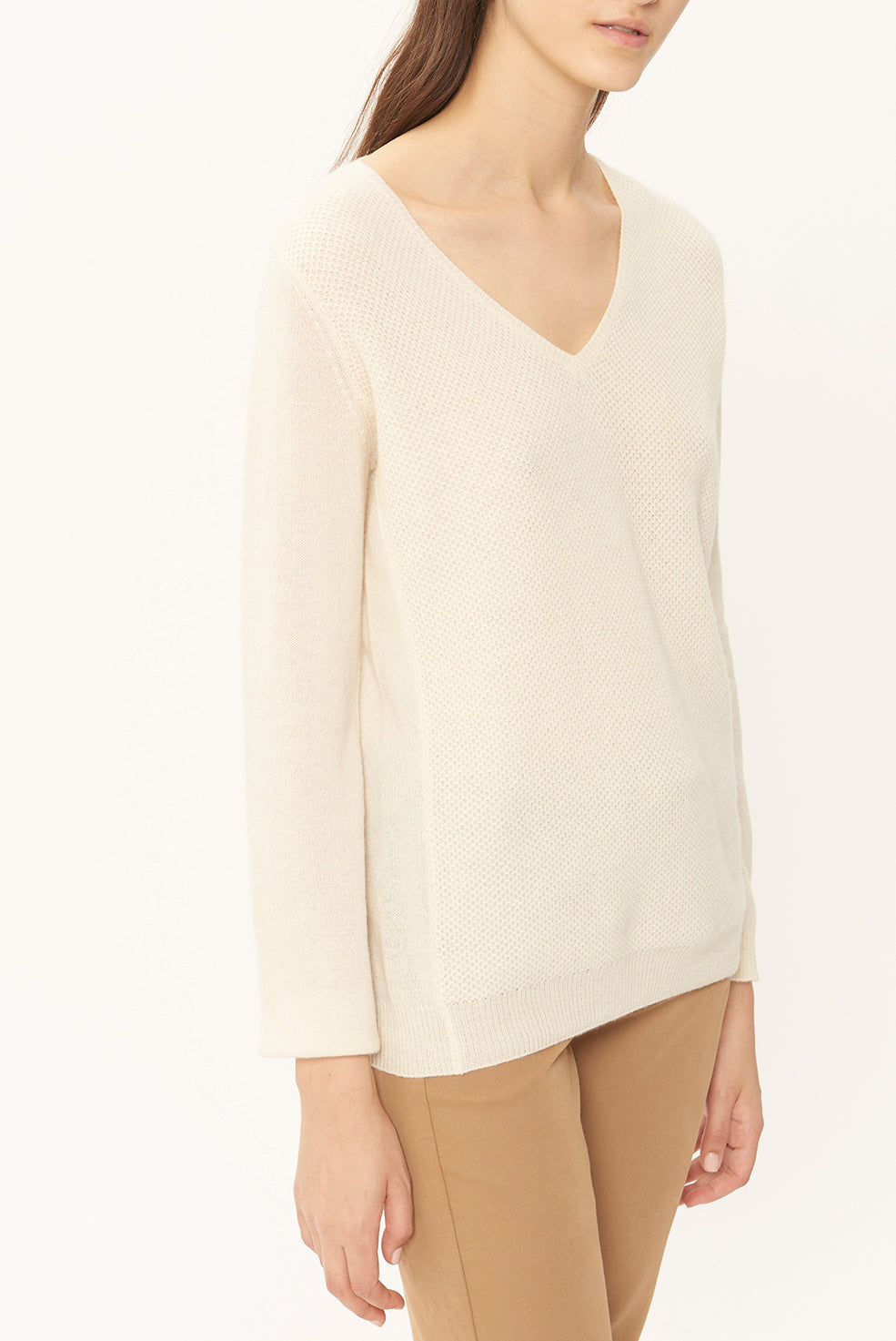 SHEILBY - Pull V en cachemire Faume - seconde main