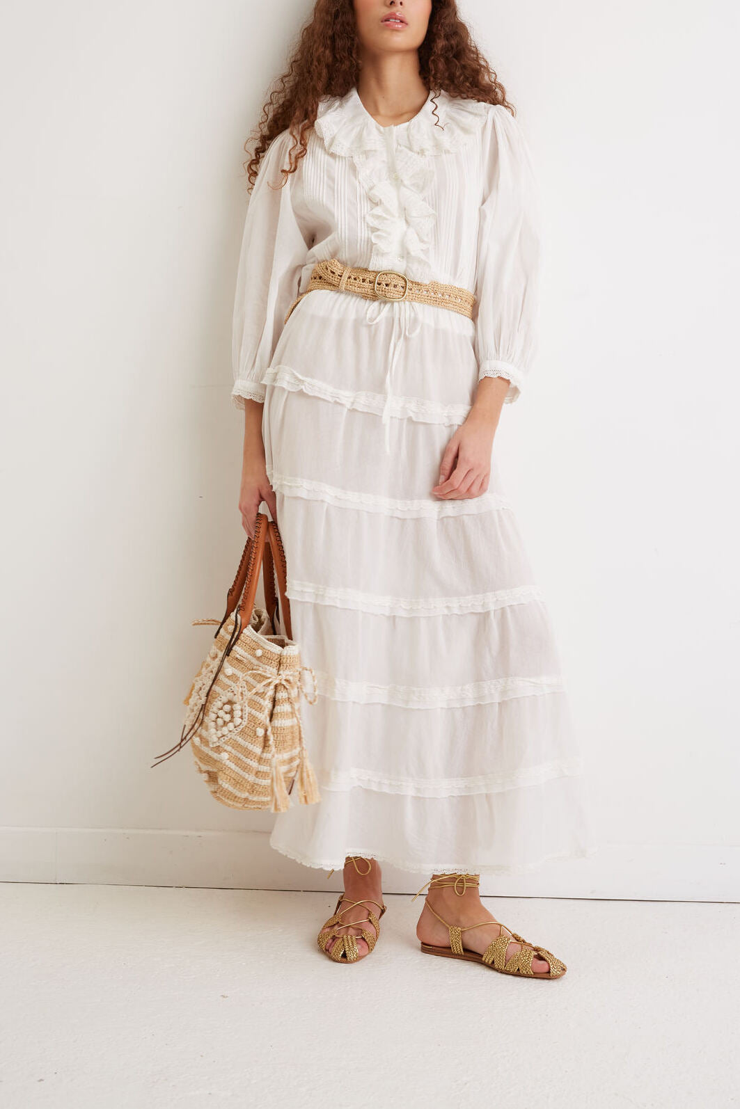 Jupe à volants en voile de coton - BROOKE Faume - seconde main