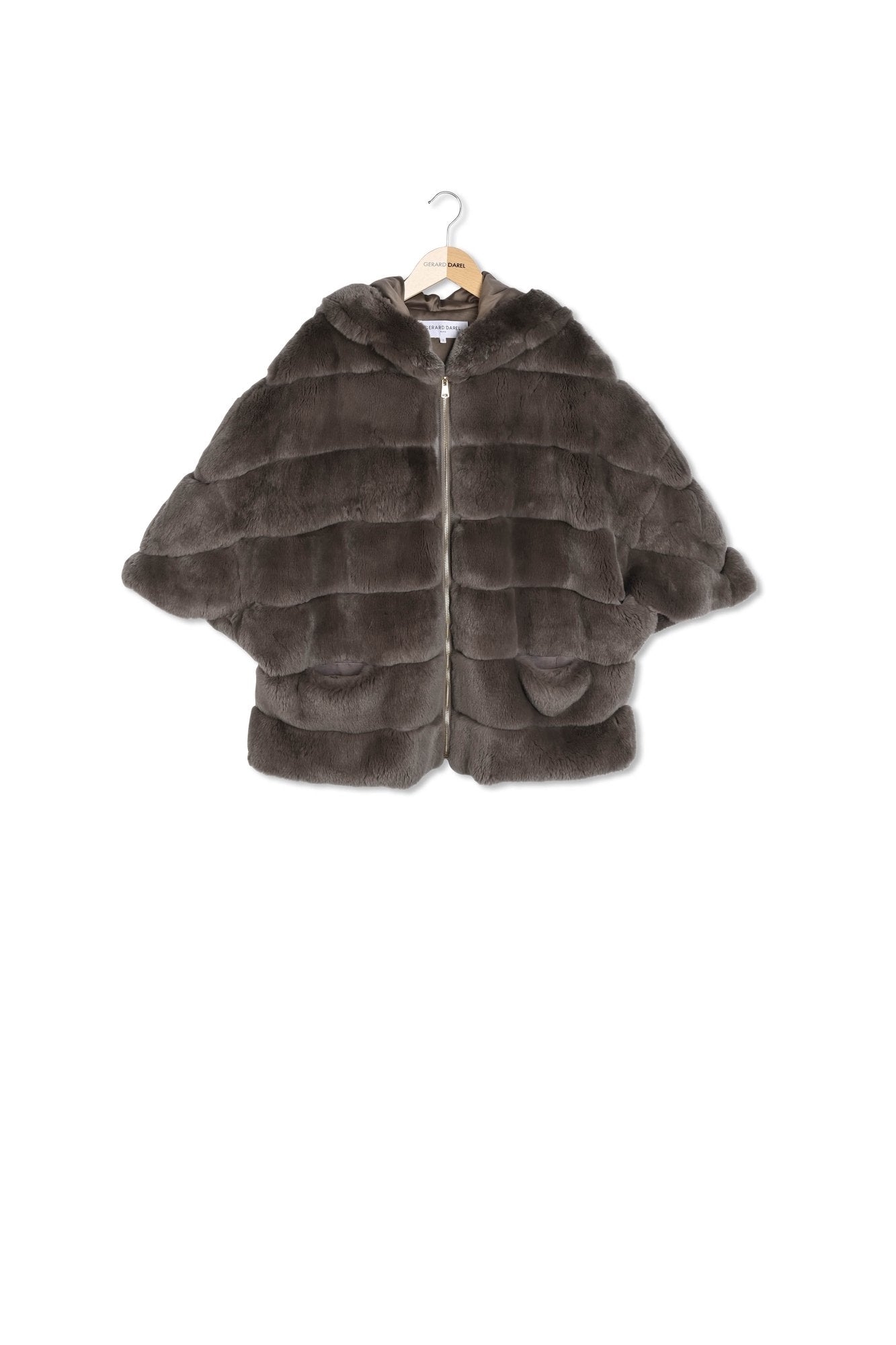 AGNES - Veste à capuche en lapin Faume - seconde main