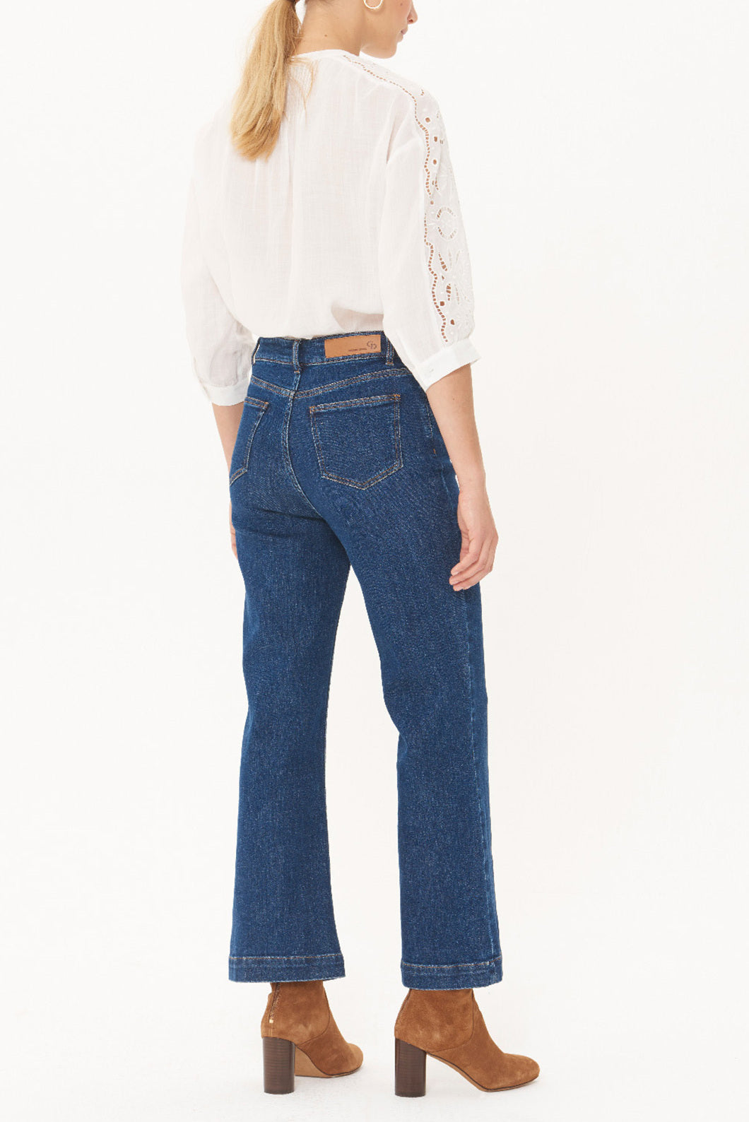 LILY - Jean flare à taille haute Faume - seconde main