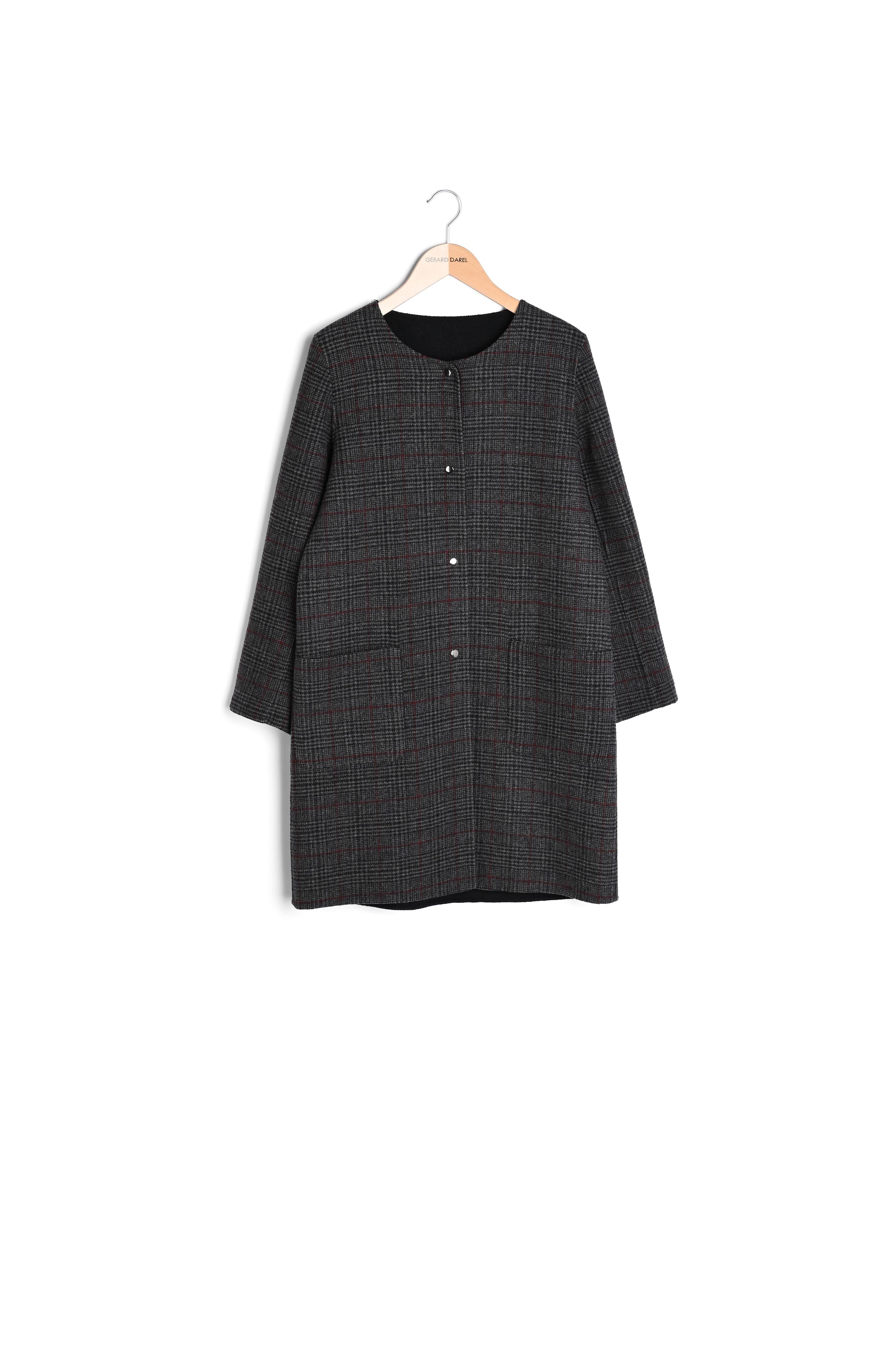 PLUME - Manteau droit imprimé prince-de-galles Faume - seconde main