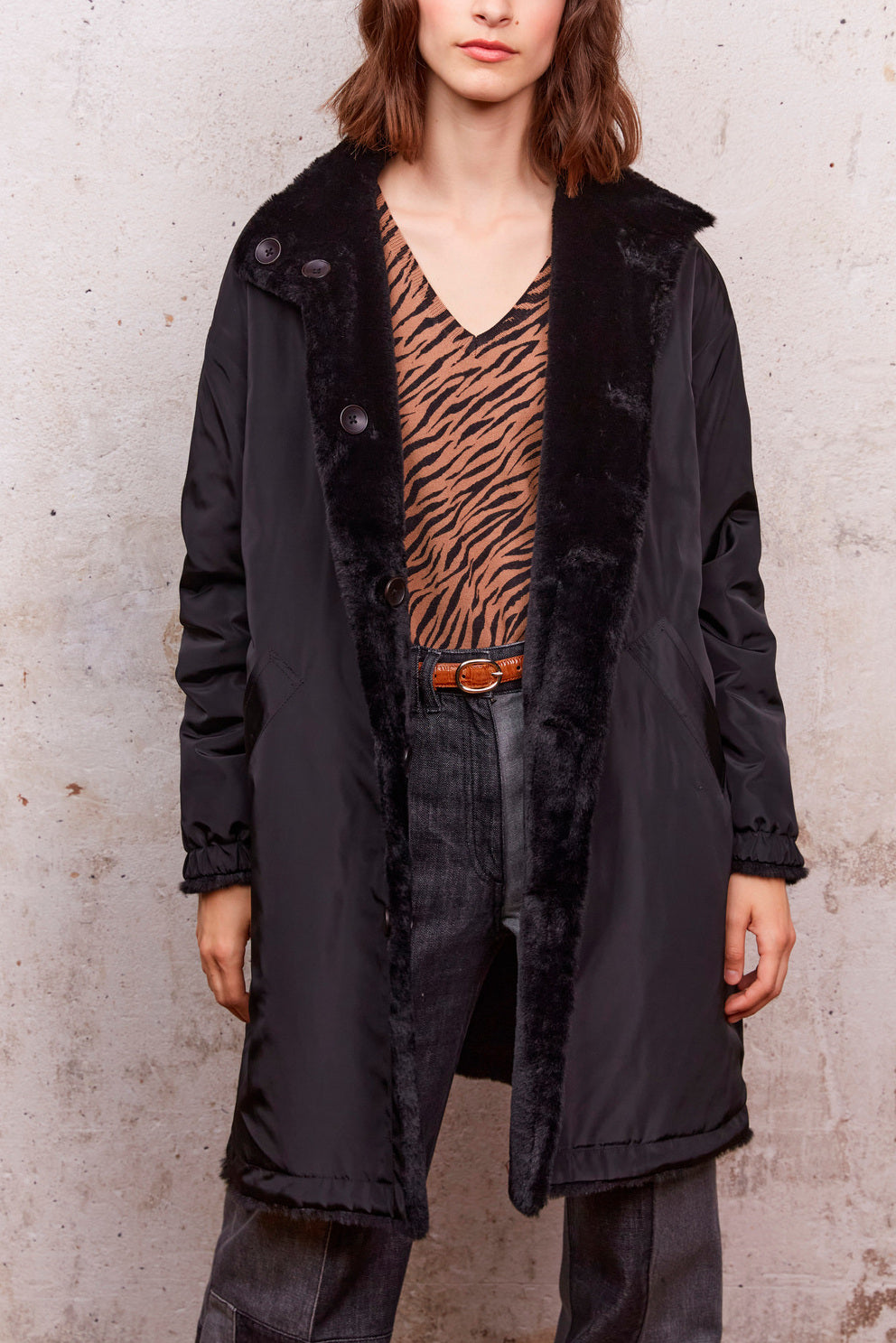 Manteau mi-long réversible - SIBYL Faume - seconde main