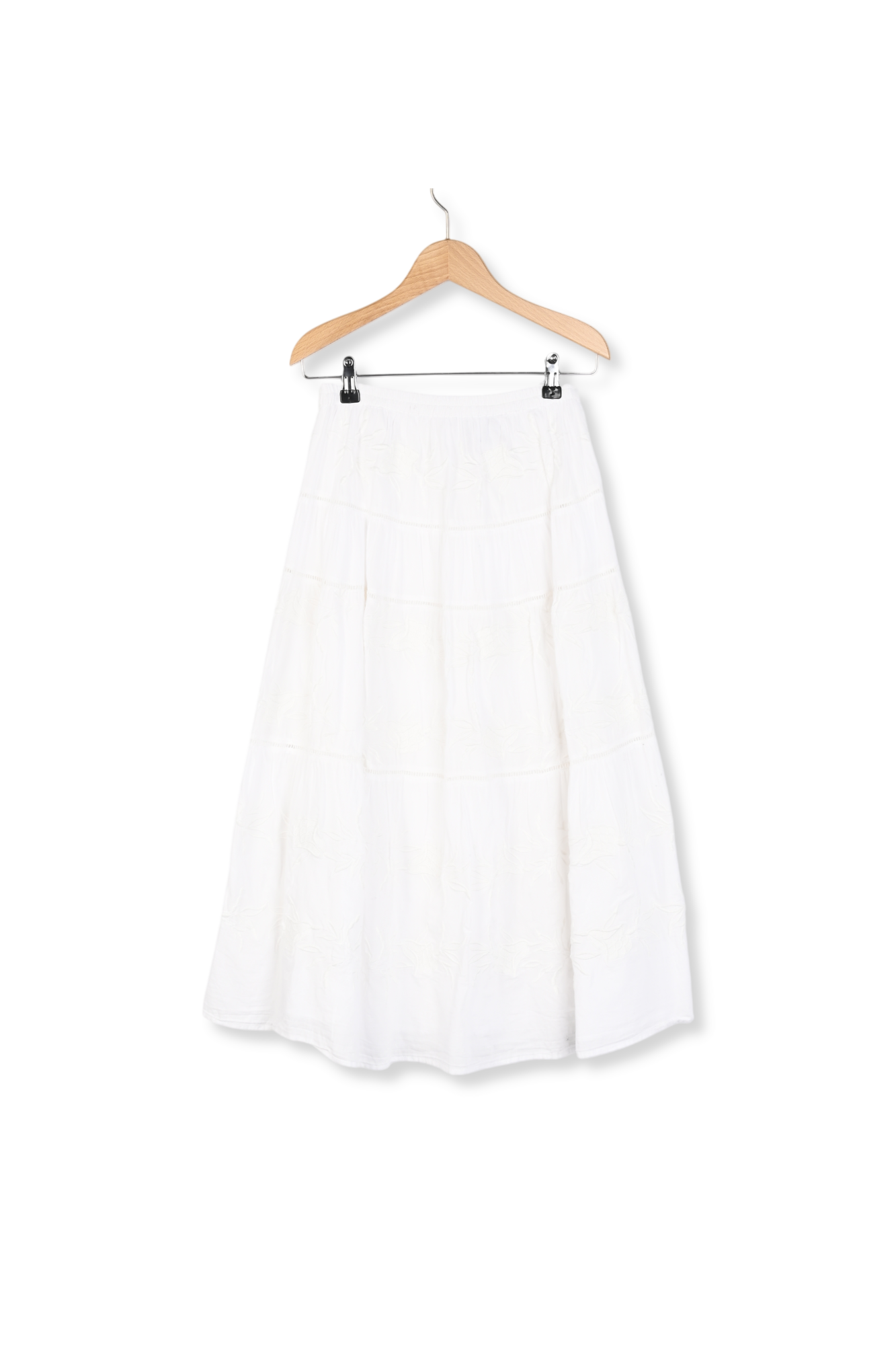 Jupe longue en coton à broderies - VERA Faume - seconde main