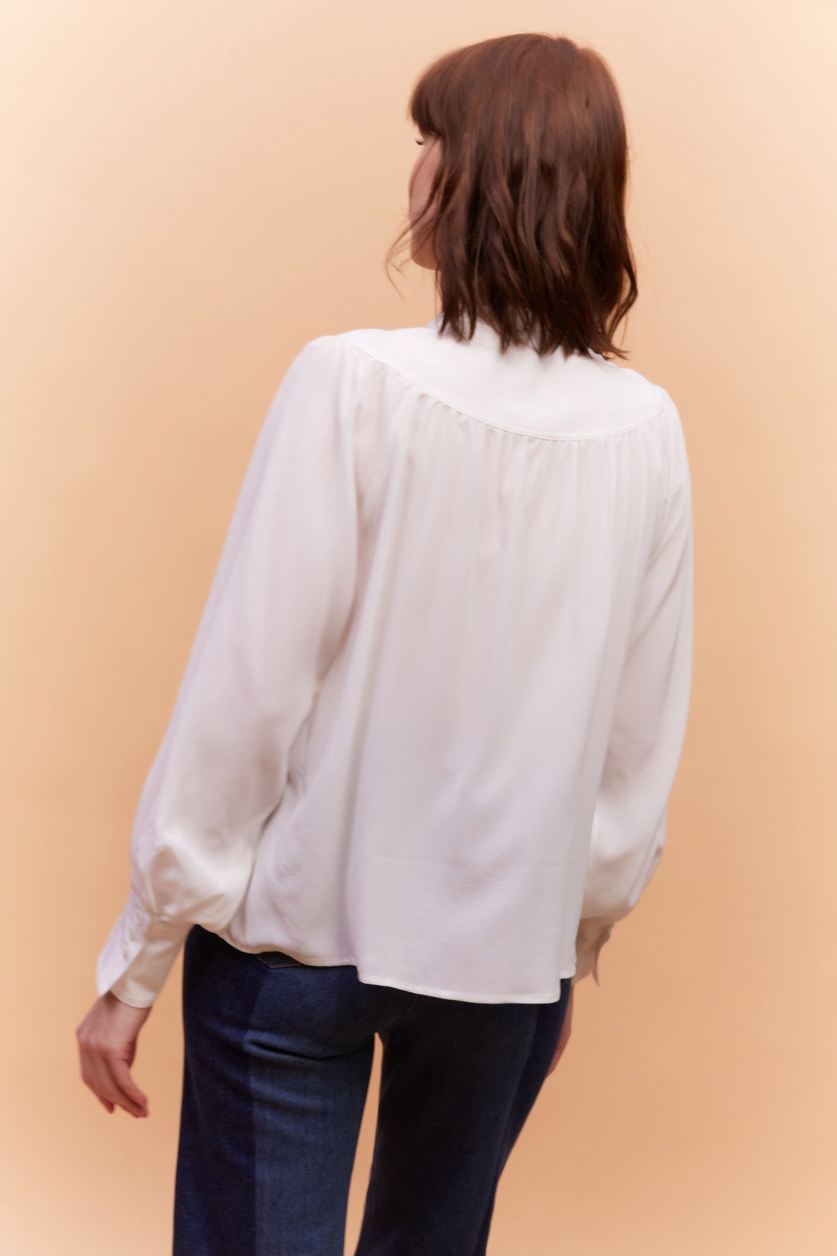 Blouse unie en soie - CAMILL Faume - seconde main