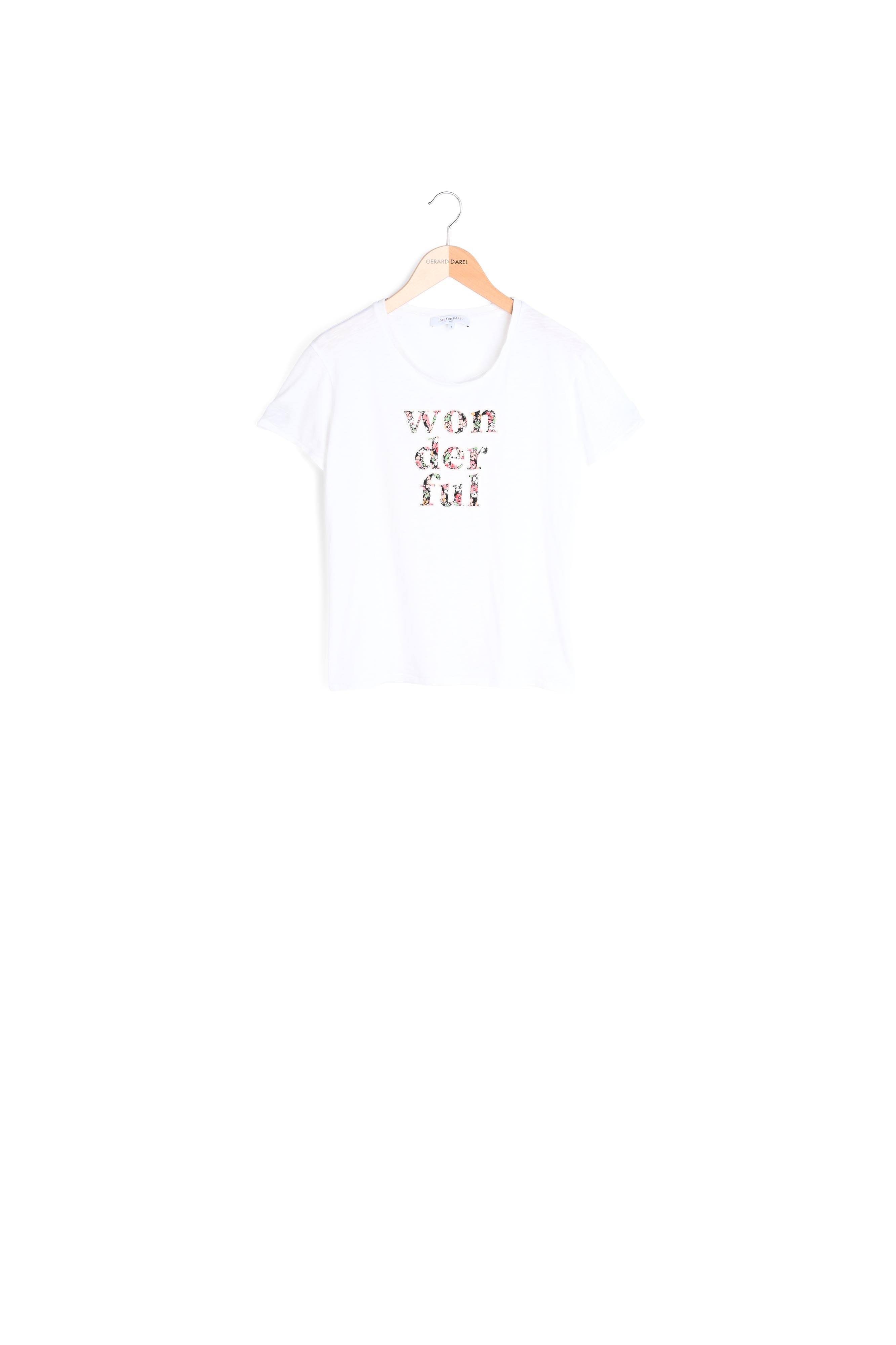 Tee-shirt uni à message fleuri - ALIX Faume - seconde main