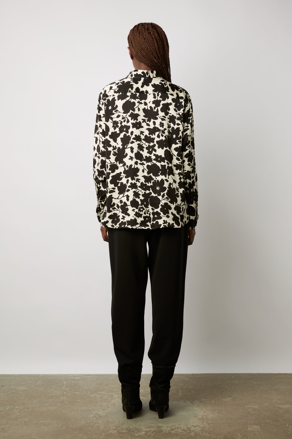 Chemise fluide imprimé fleurs bicolores - CARLA Faume - seconde main