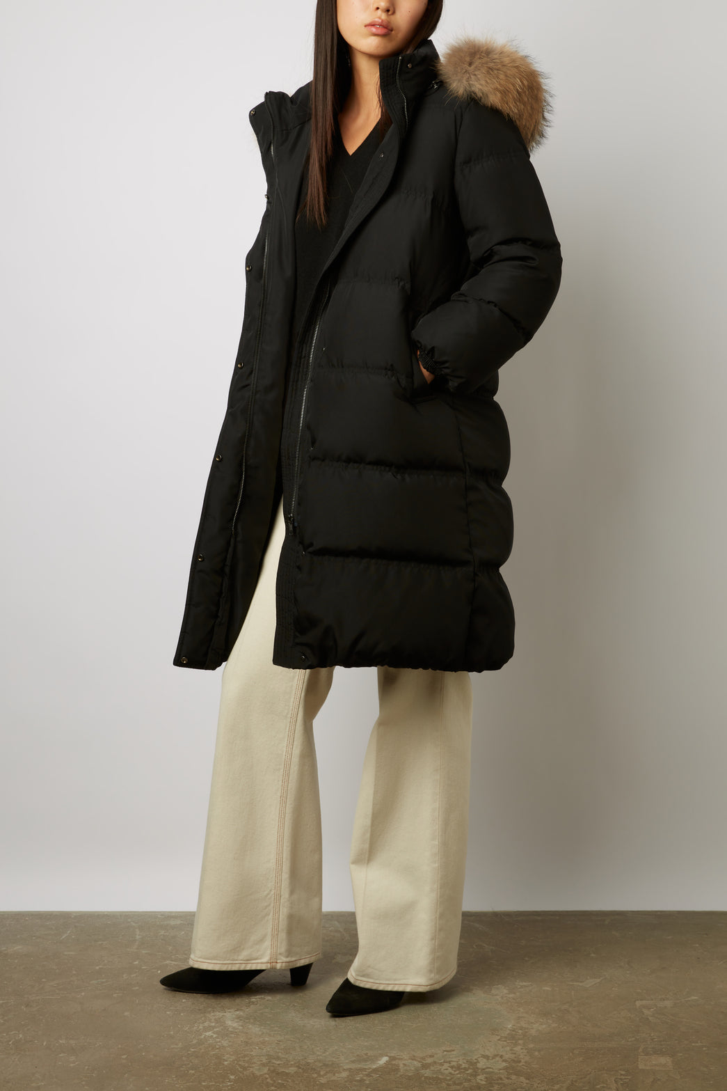 Doudoune longue à capuche amovible - SWENN Faume - seconde main