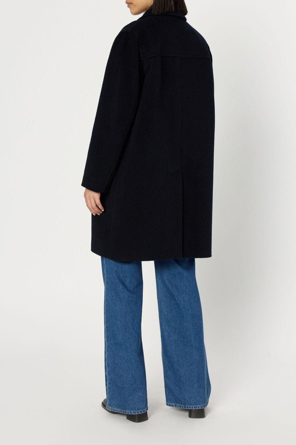 Manteau droit en laine et angora - MEGANE Faume - seconde main