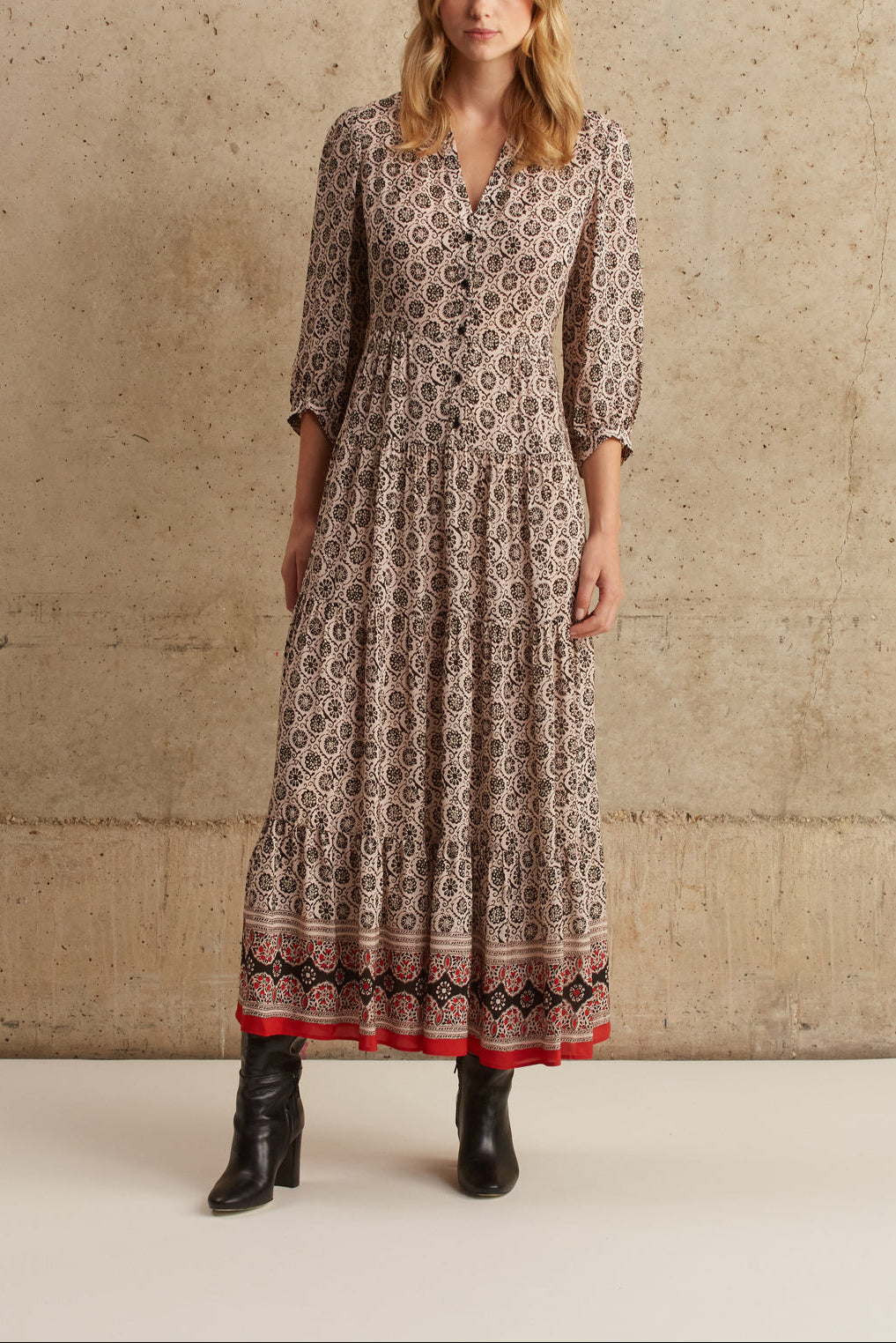 Robe à étages à motif bohème - JOYCE Faume - seconde main