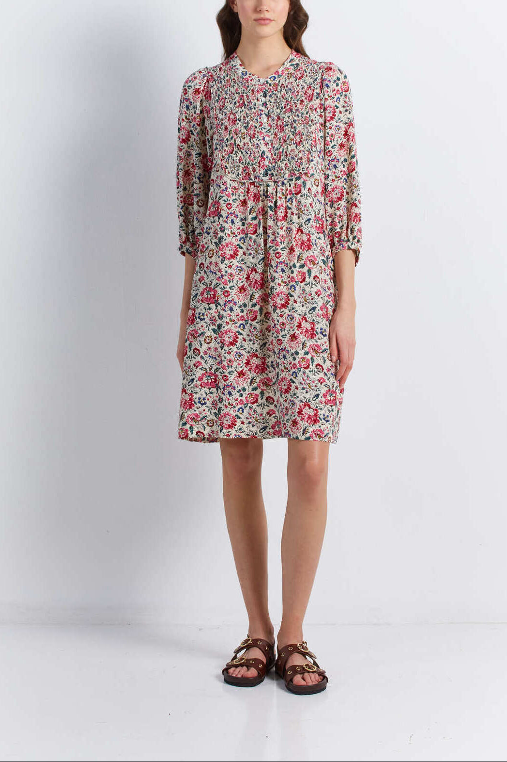 Robe à plastron smocké - JIA Faume - seconde main