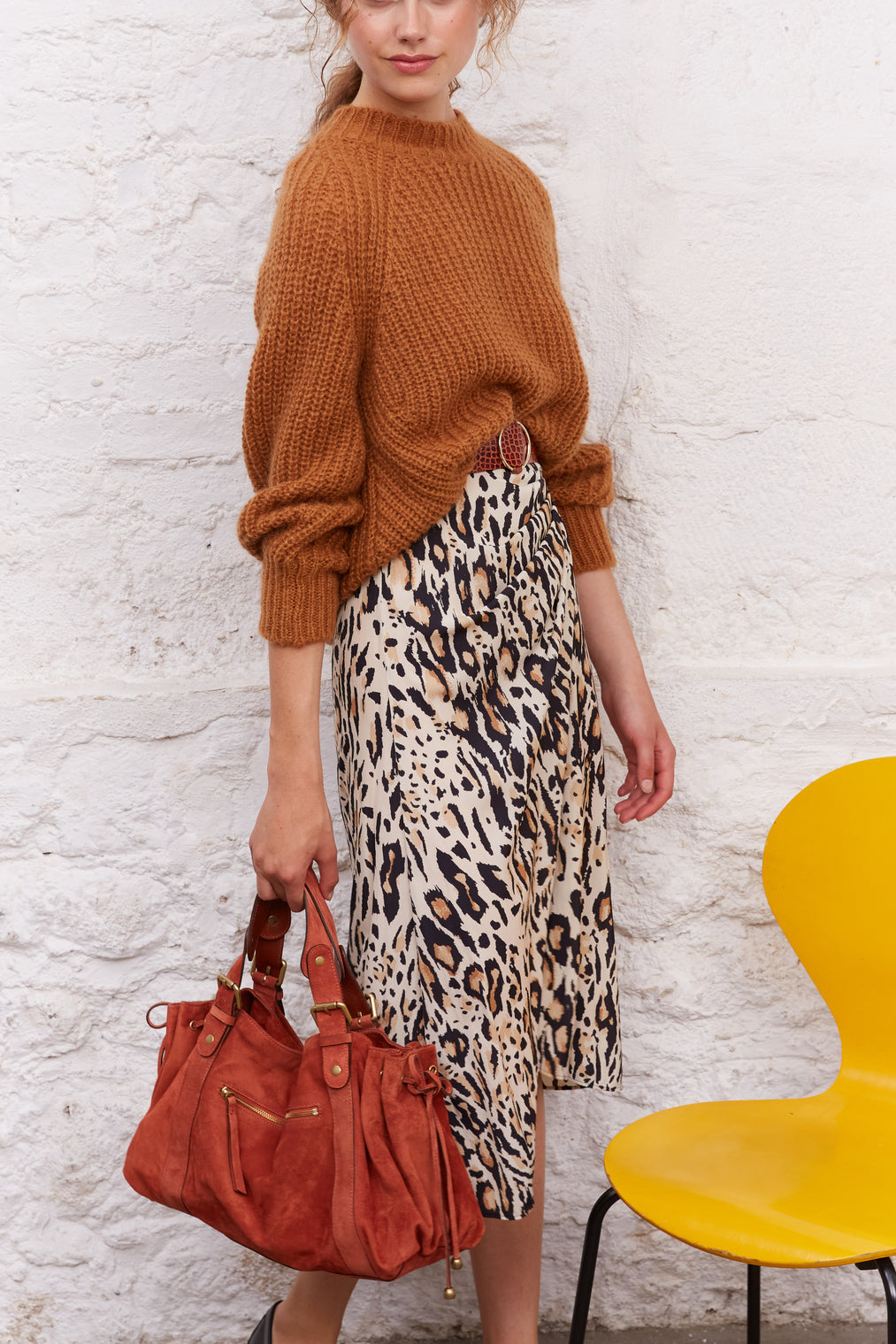 Jupe midi à imprimé léopard - BALI Faume - seconde main