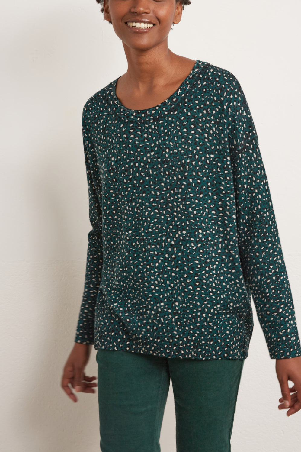Pull en laine fine à imprimé animalier Faume - seconde main