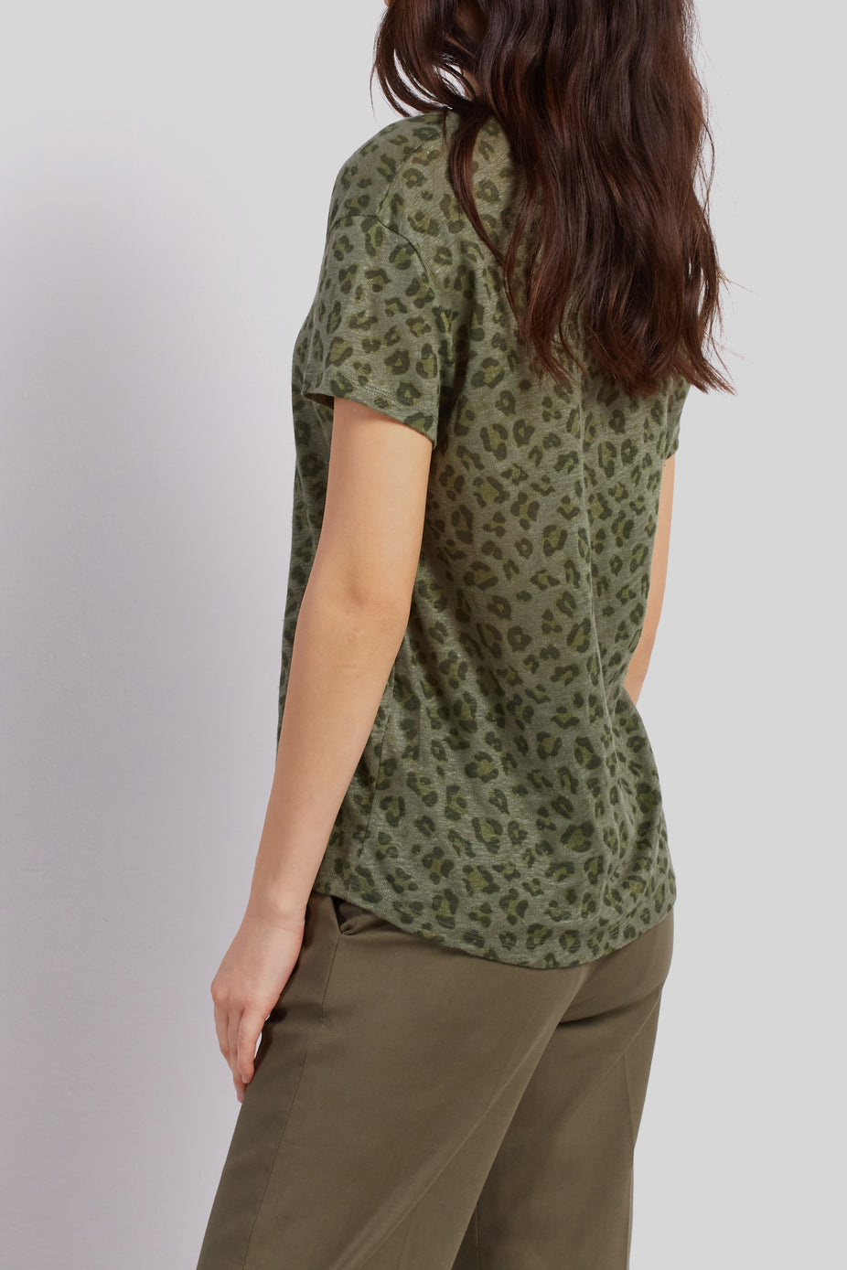 Tee-shirt en lin imprimé léopard - ANGY Faume - seconde main