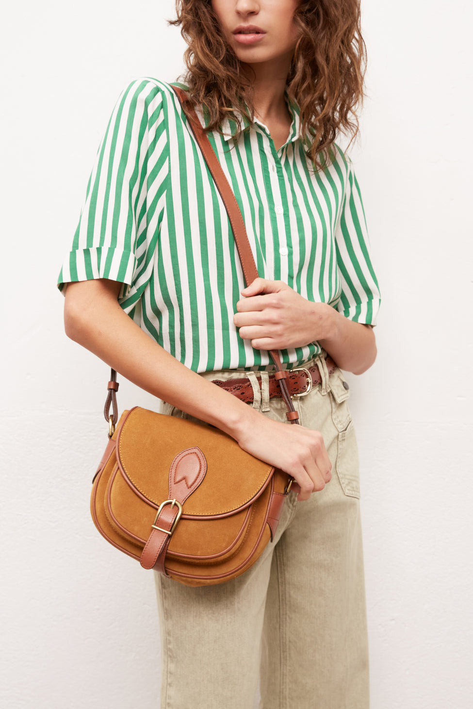 NADEGE - Chemise rayée à manches courtes Faume - seconde main