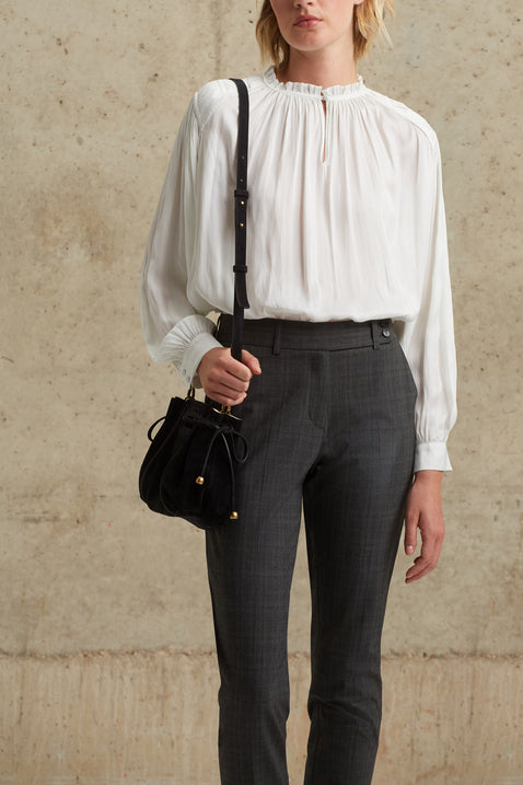 Blouse satinée avec détails plissés - CAROLINE Faume - seconde main