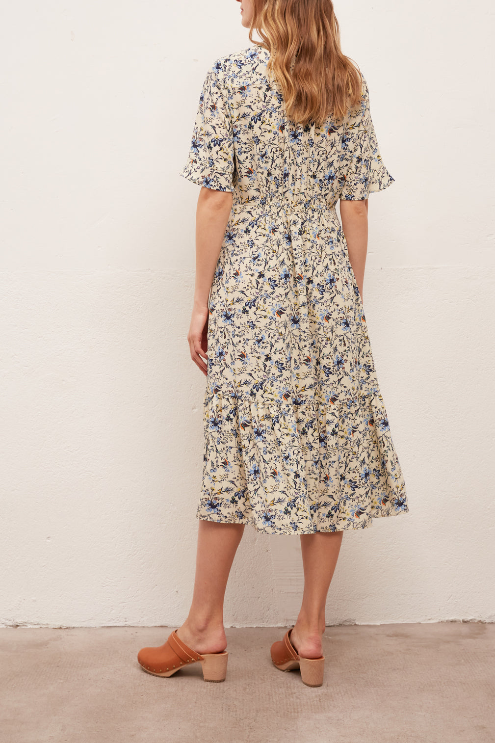 Robe midi imprimée en crêpe Faume - seconde main