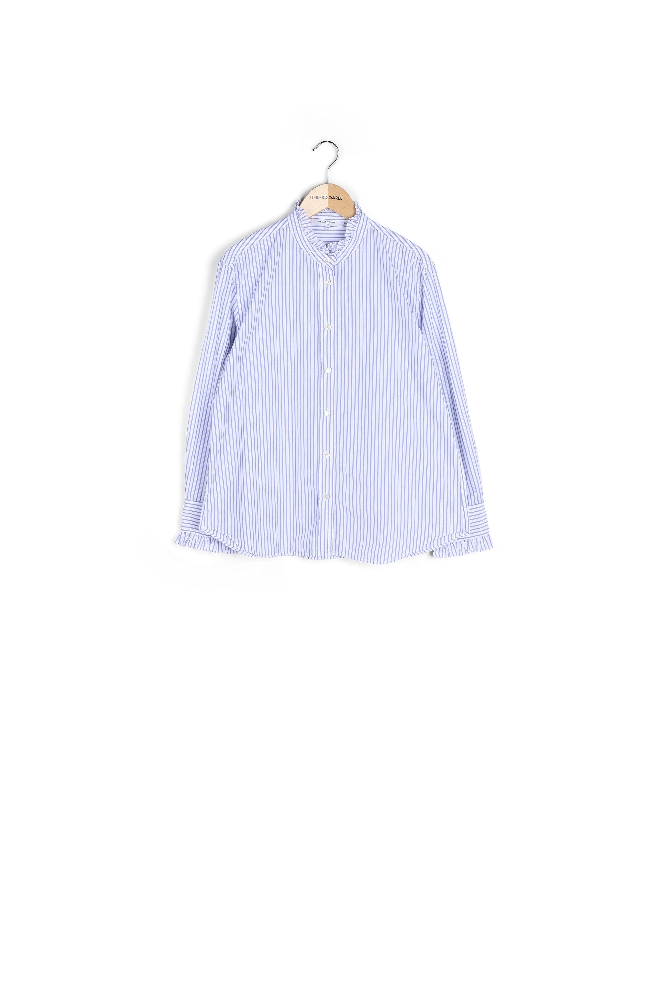 Chemise en coton rayé avec volants - AMBRA Faume - seconde main