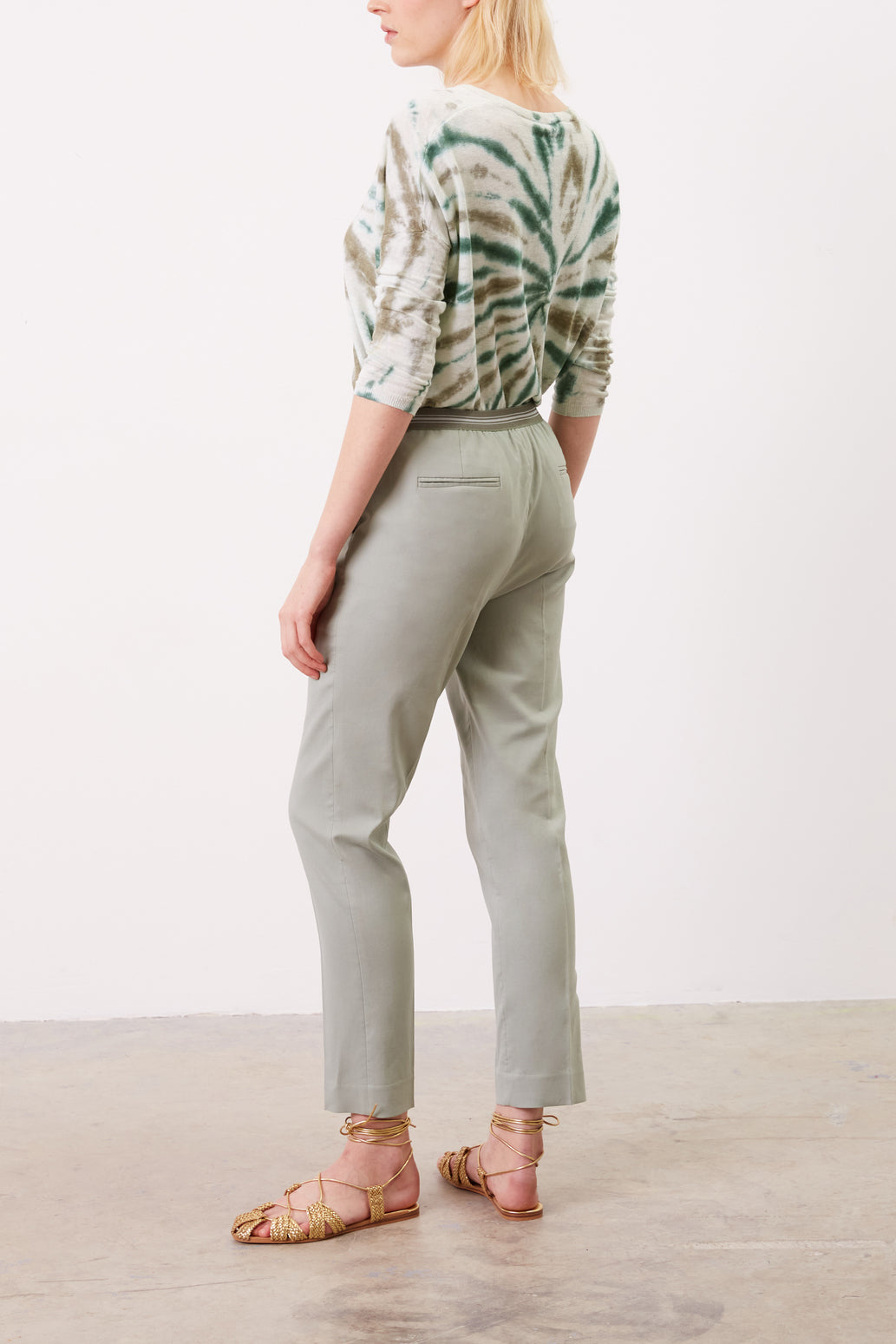 Pantalon droit en coton et dos élastiqué - ELGA Faume - seconde main