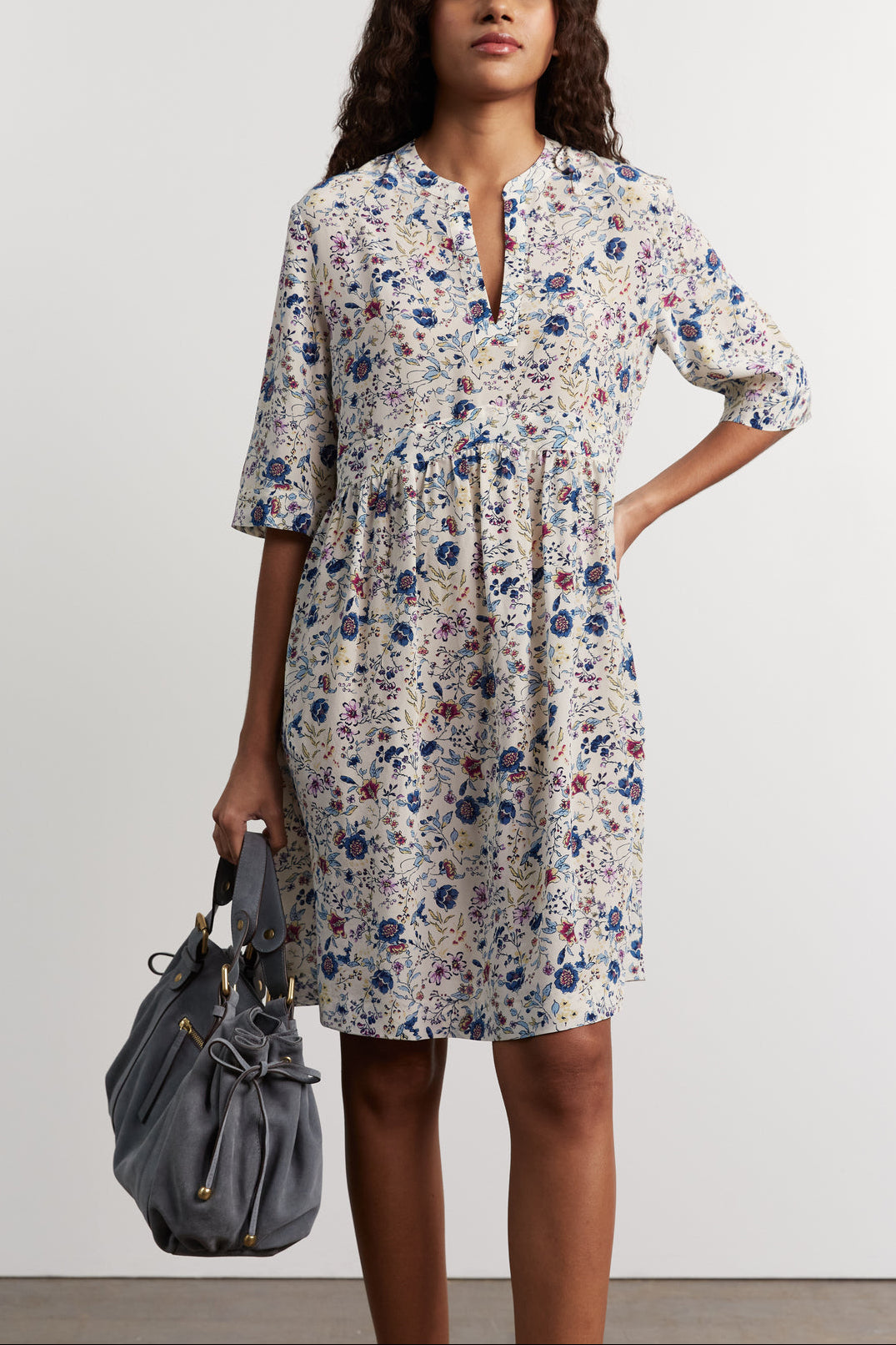 Robe fleurie en soie - JIANNY Faume - seconde main