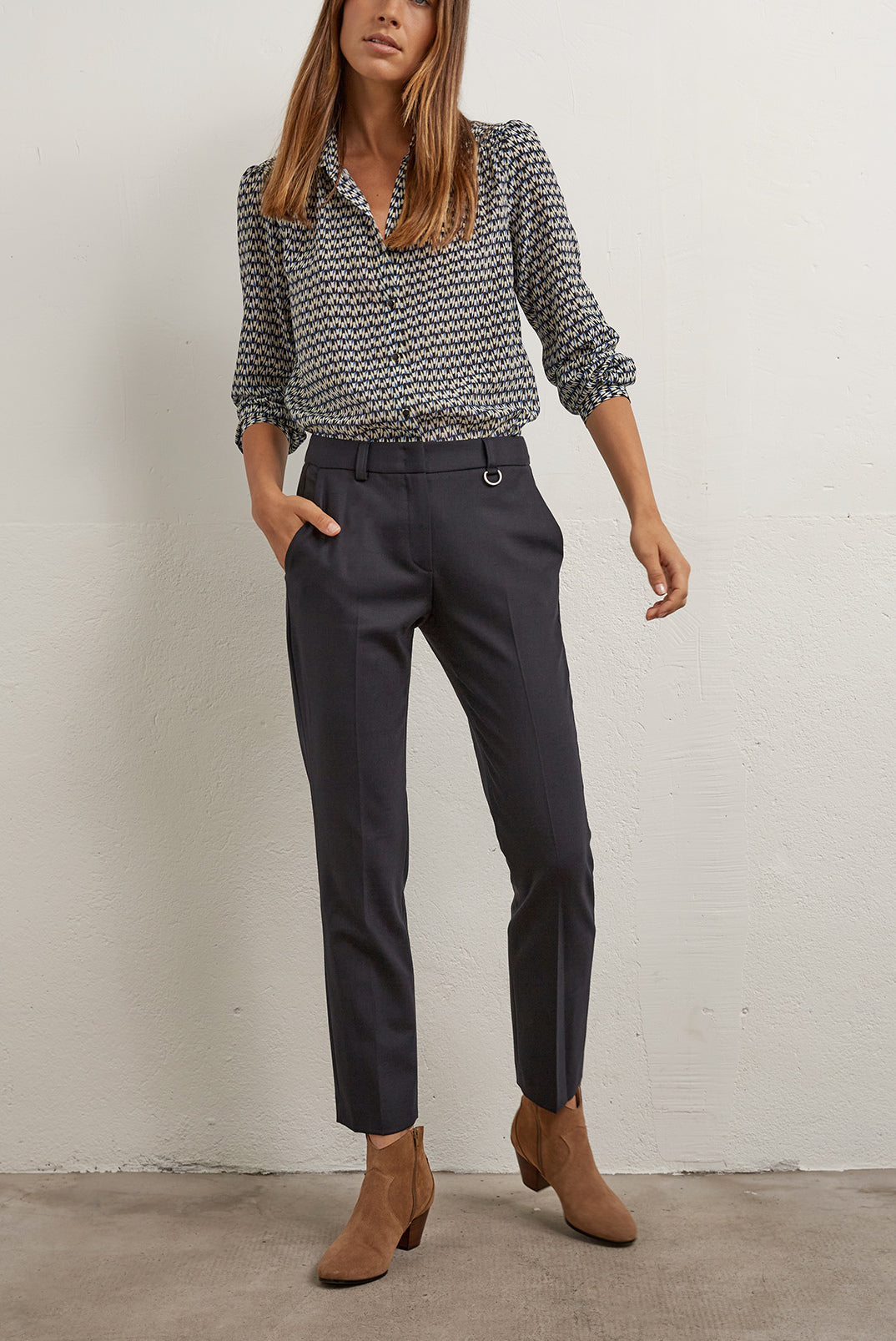 Livia - Pantalon 7/8 en laine mélangée Faume - seconde main