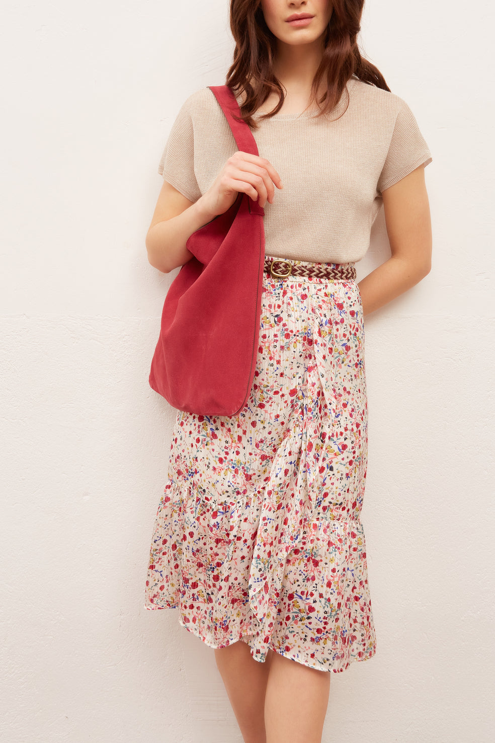 LISEA - Jupe midi volantée Faume - seconde main