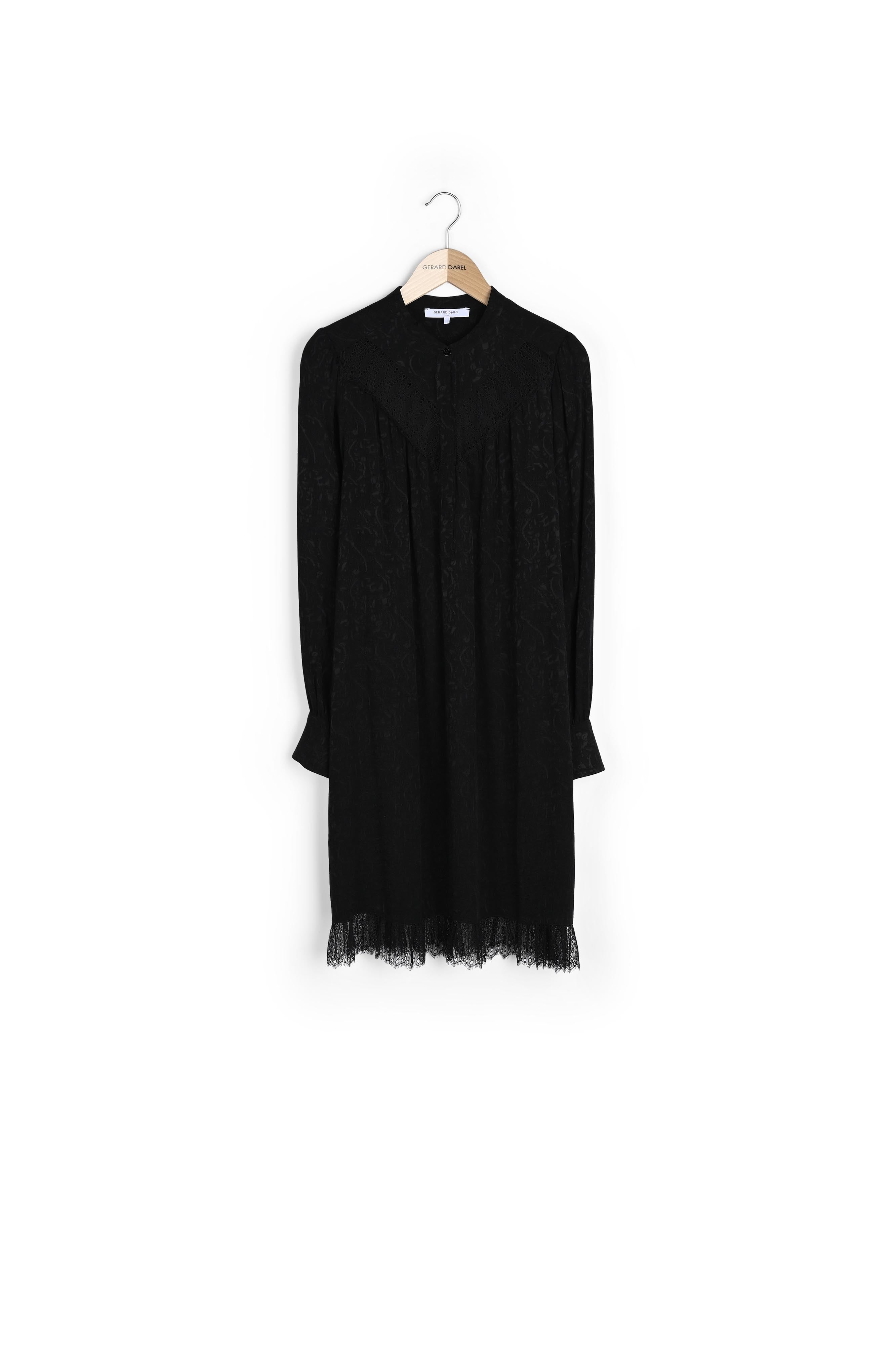 Robe courte en jacquard avec application de dentelle - JOSY Faume - seconde main