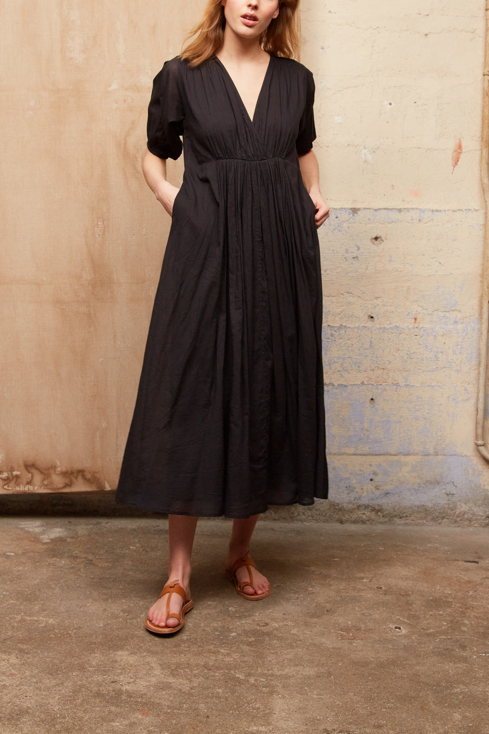 SCARLETT - Robe longue en voile de coton Faume - seconde main