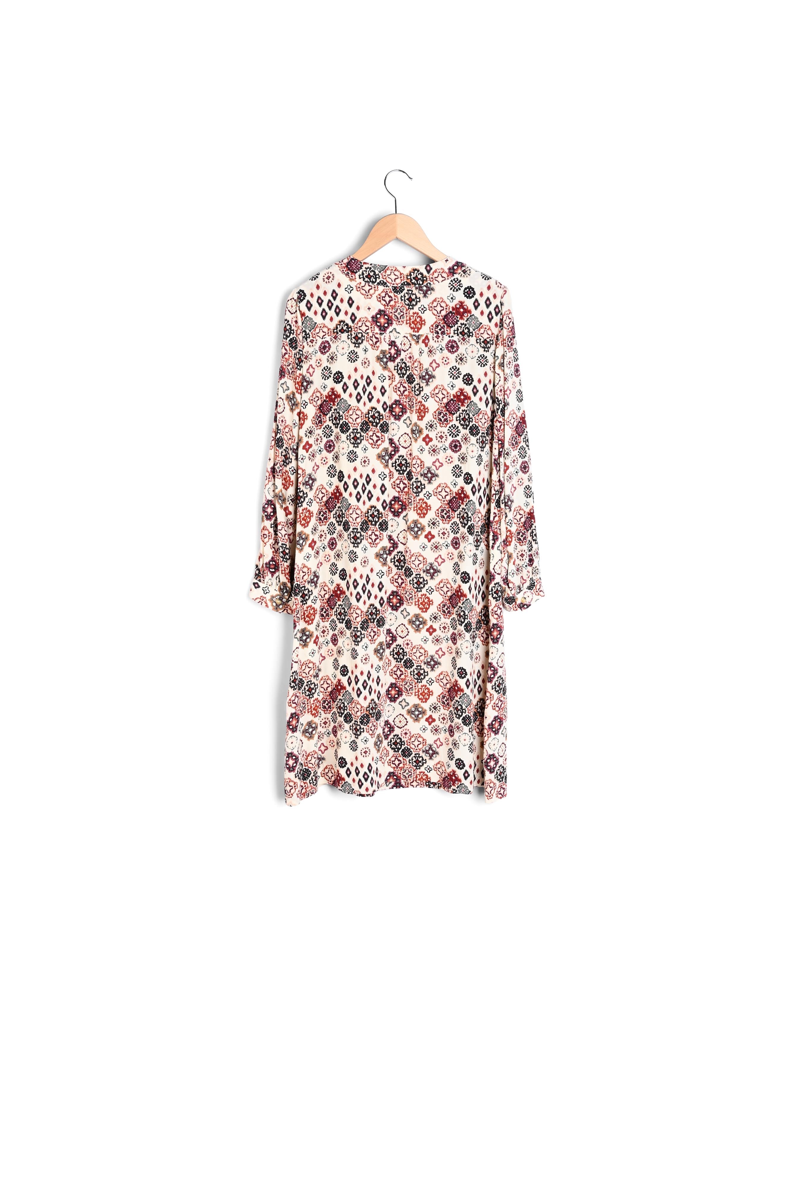 Robe en crêpe imprimé à motif Ikat - JAIMIE Faume - seconde main