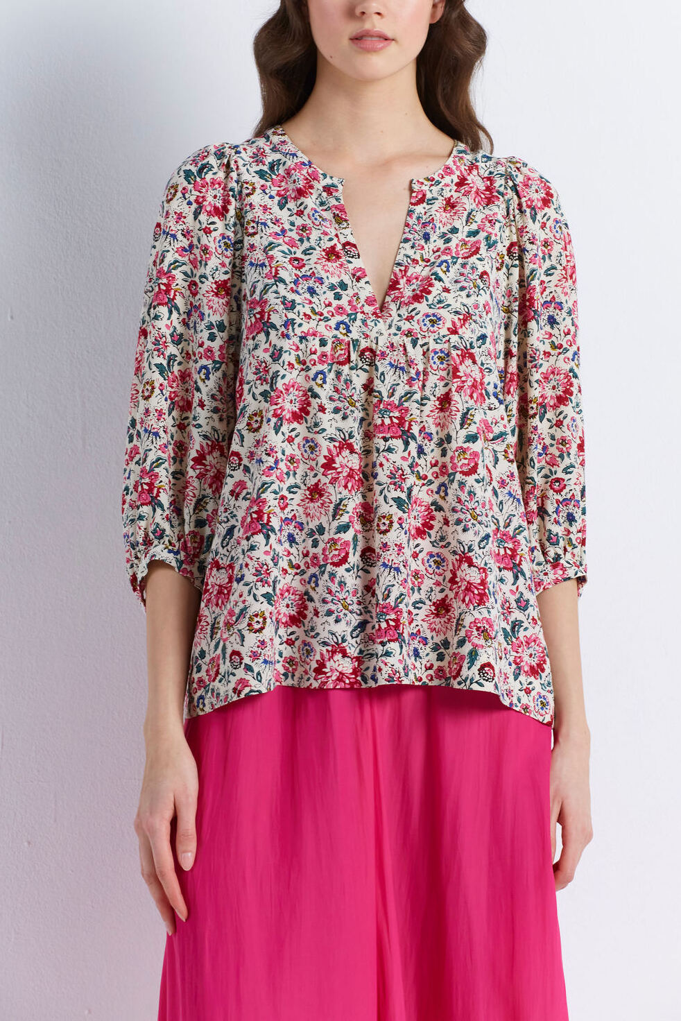 Blouse babydoll fleurie - CHARLES Faume - seconde main