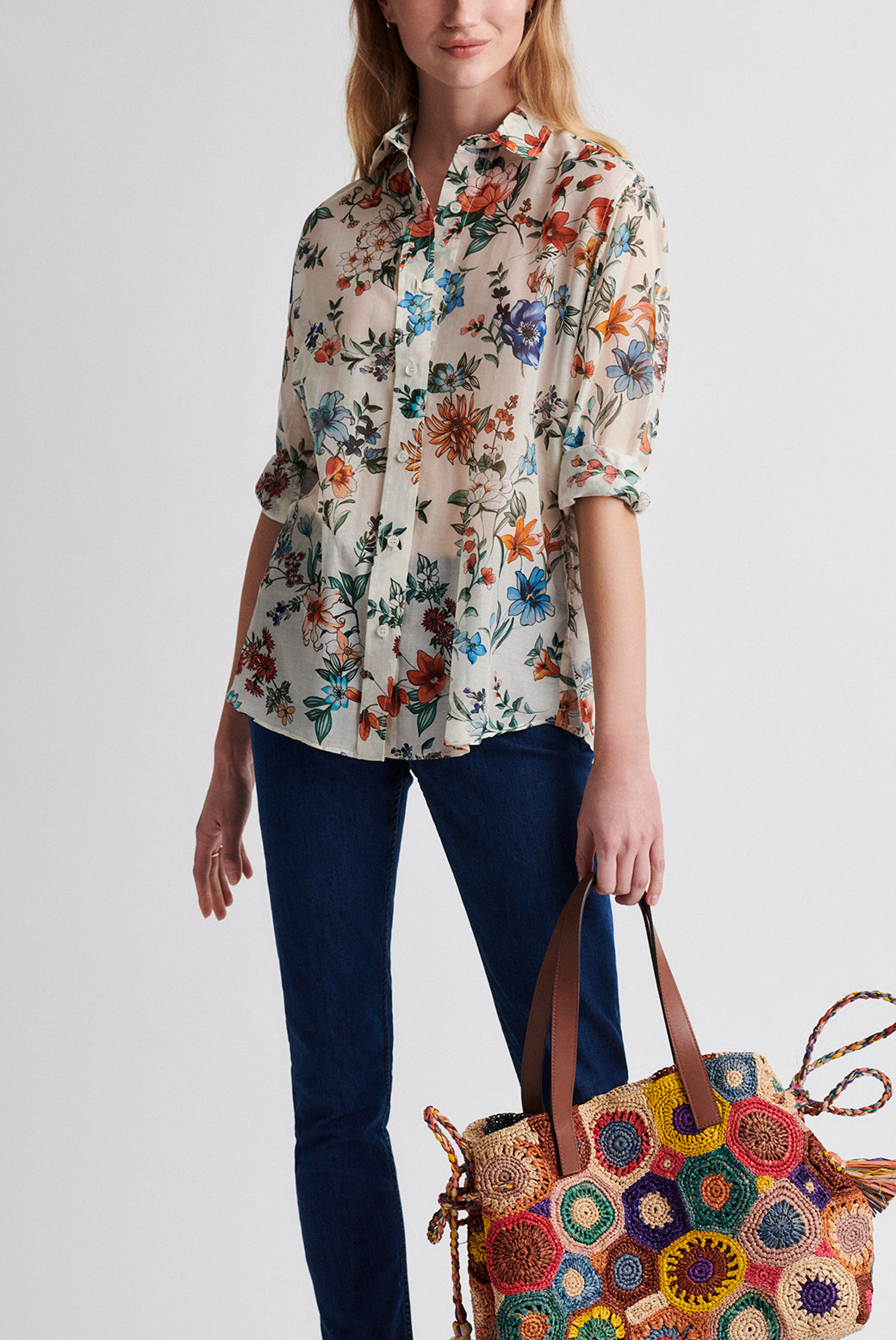NESSA - Chemise fluide à imprimé floral Faume - seconde main