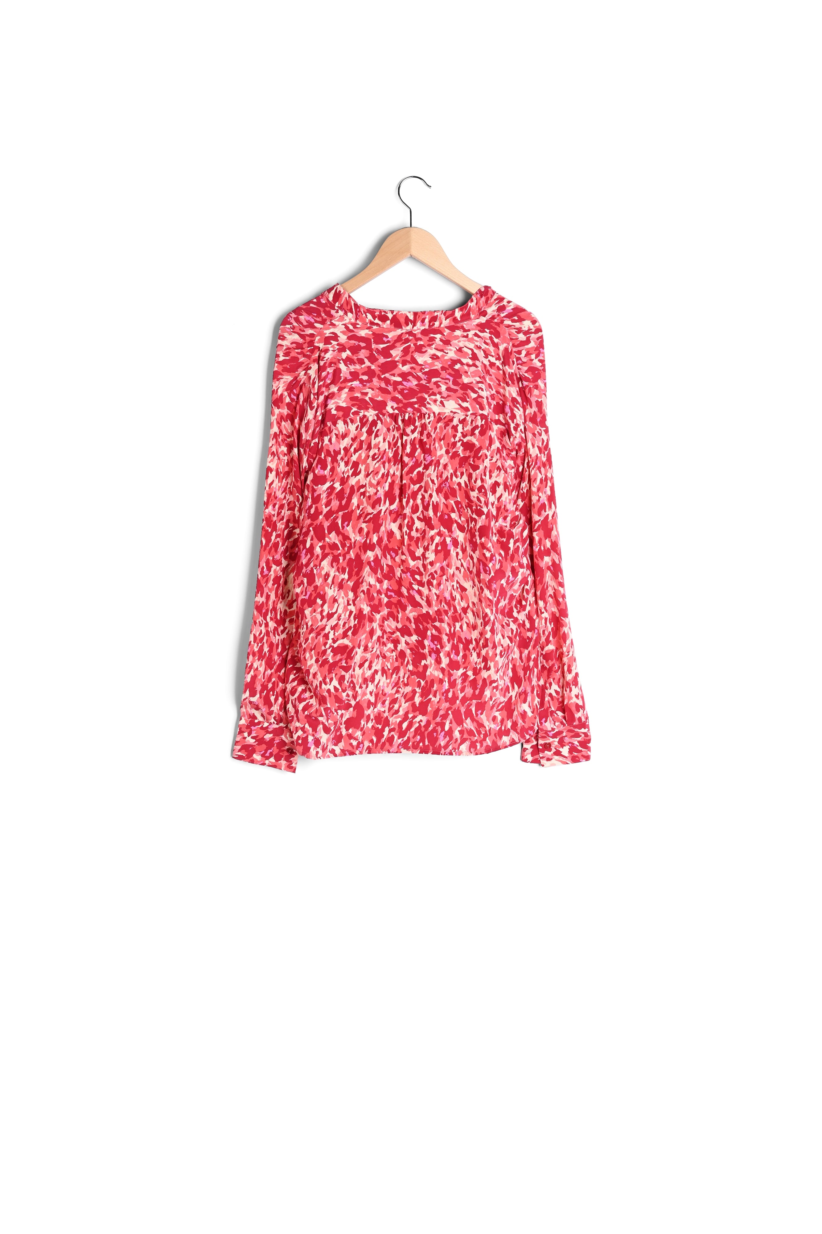 NORA - Blouse imprimée en soie crêpe de Chine Faume - seconde main