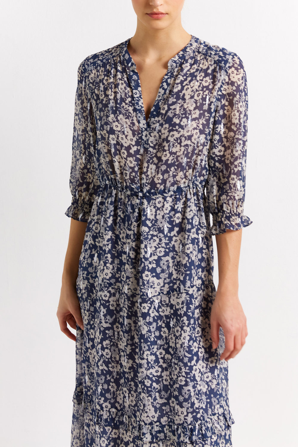 Robe fleurie et fils Lurex - JASMINE Faume - seconde main