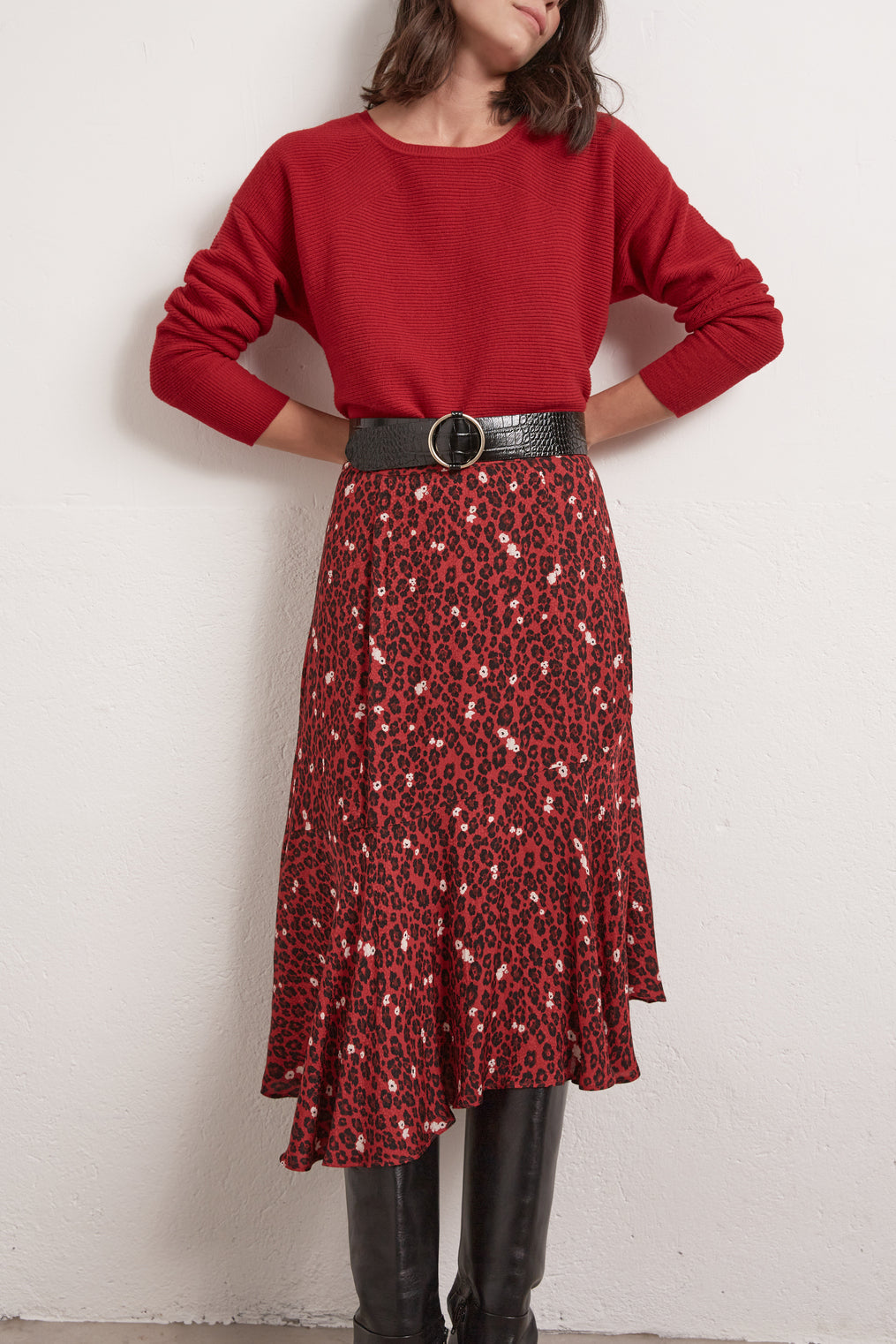 Maria - Jupe évasée à imprimé animalier Faume - seconde main