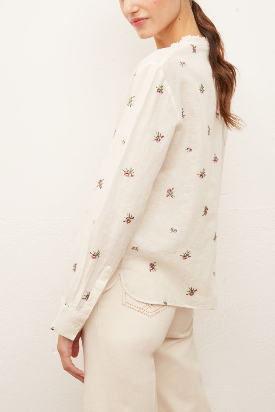 NEHEMIA - Chemise coton et lin avec broderies Faume - seconde main