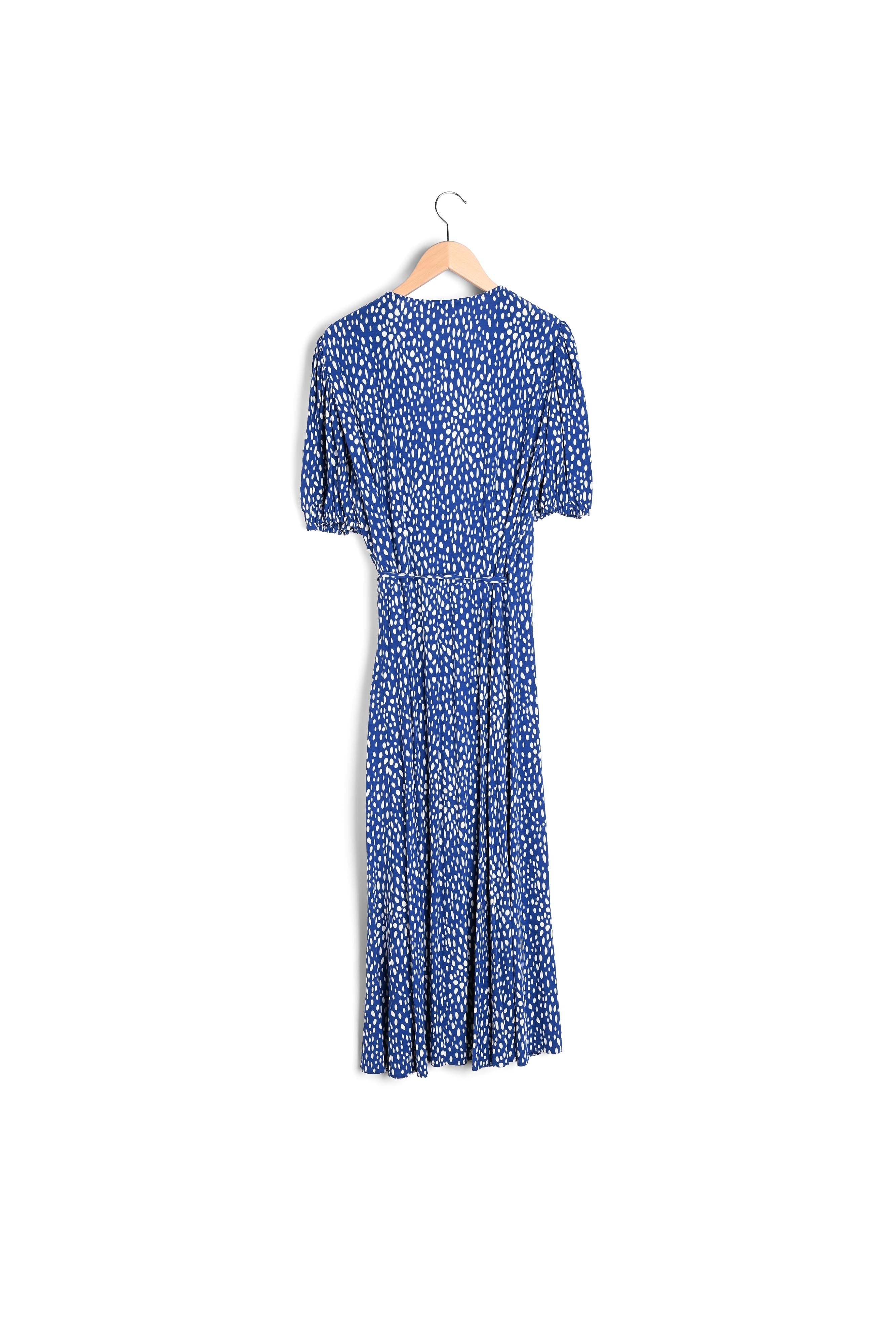 SICILE - Robe longue portefeuille à pois Faume - seconde main