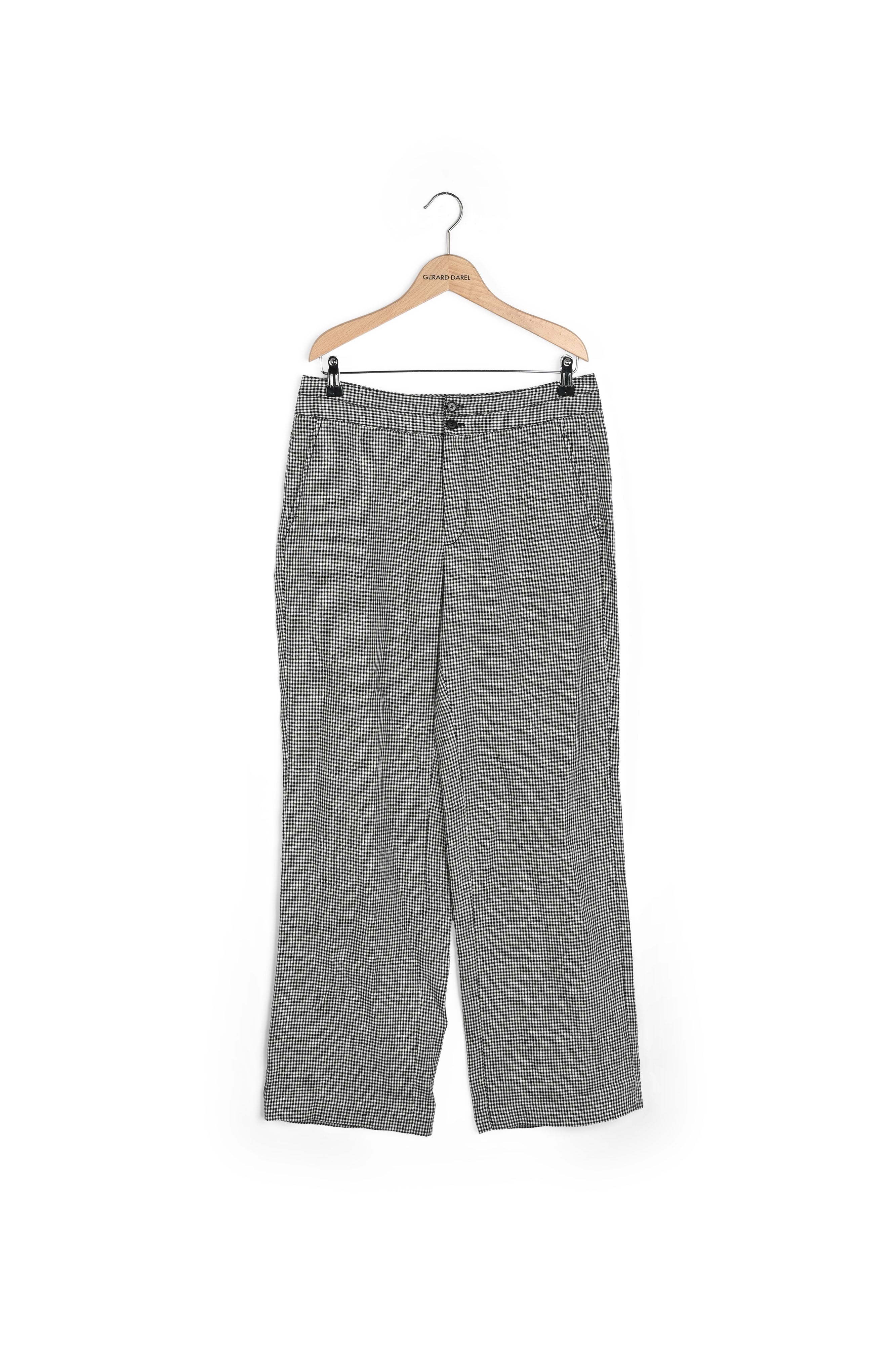 MIMMA - Pantalon large en lin vichy Faume - seconde main
