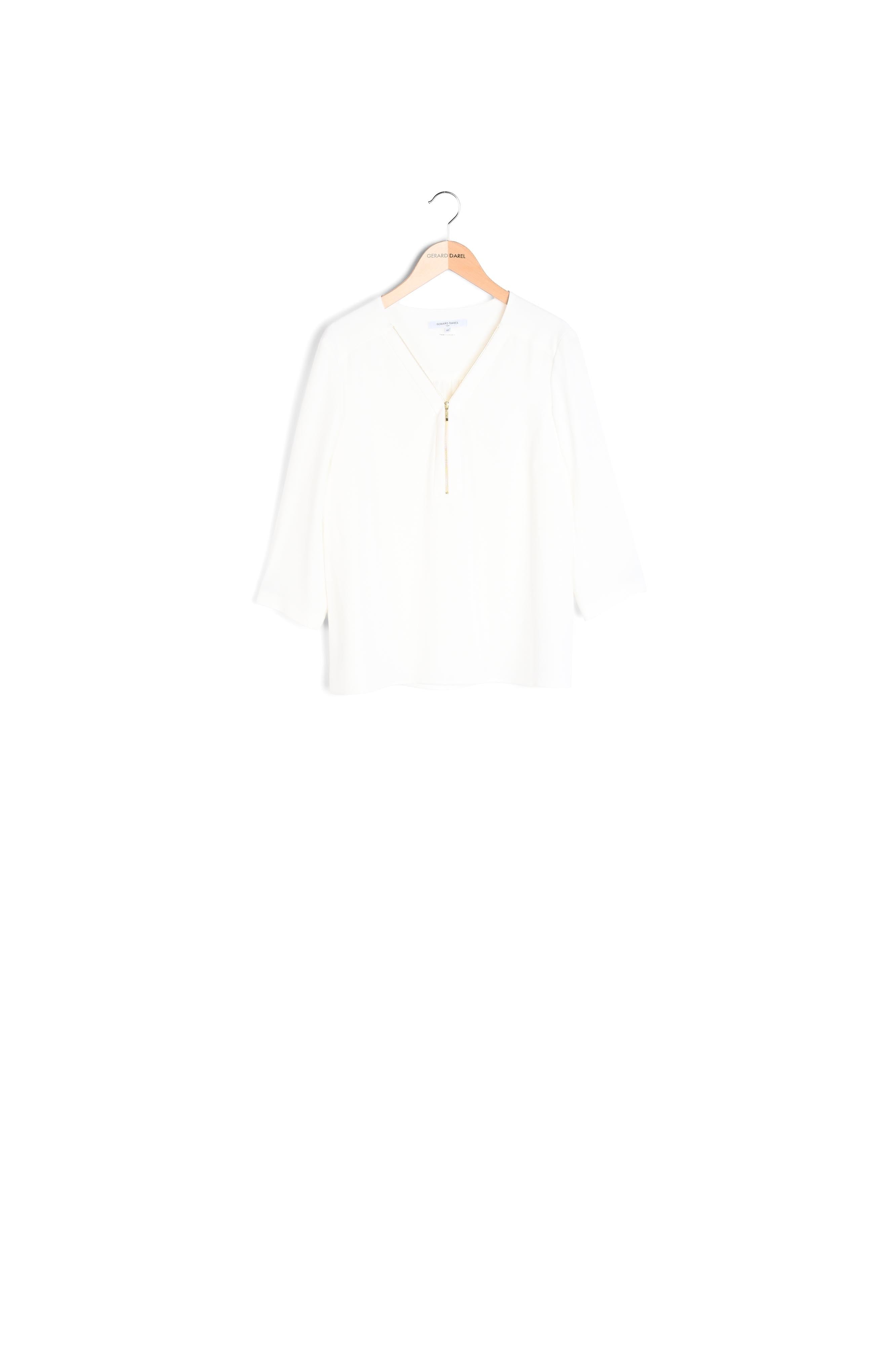 Blouse en crêpe avec encolure zippée - CELESTINE Faume - seconde main