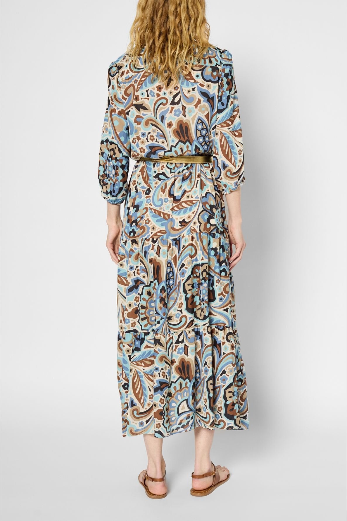 Robe longue élastiquée fleurs vintage - PIO Faume - seconde main