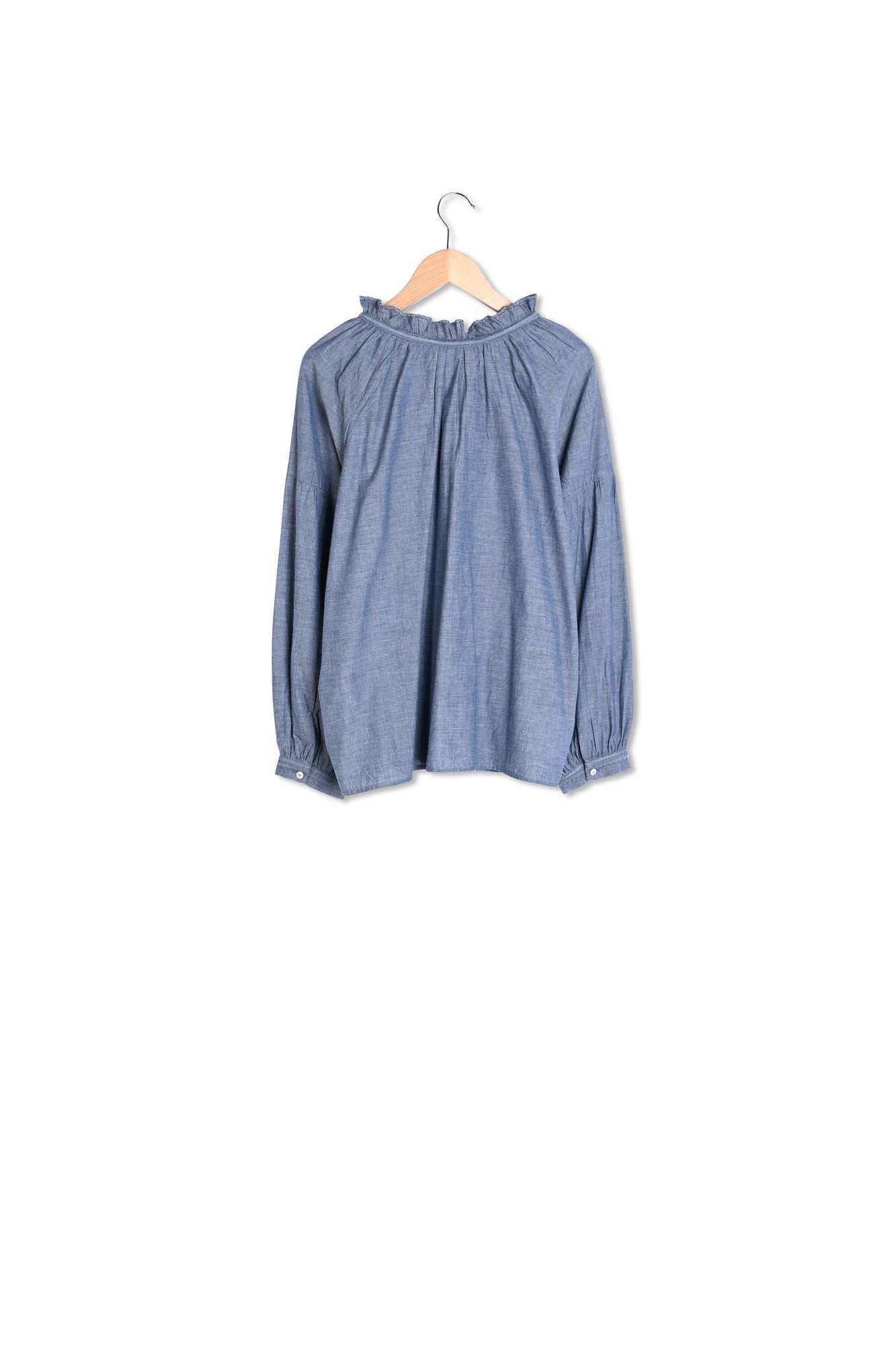 Blouse chambray à pompons - ADELE Faume - seconde main