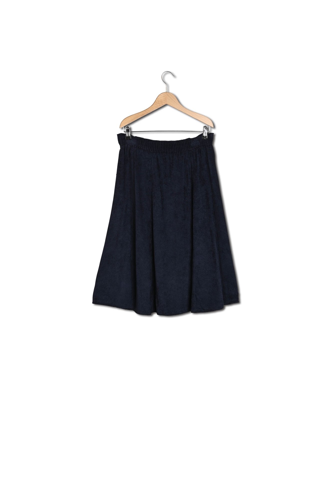 Jupe midi en velours à fines côtes - BASILIC Faume - seconde main